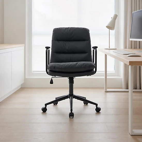 GOODSILO Upholstered Velvet Adjustable Height Task Office Chair