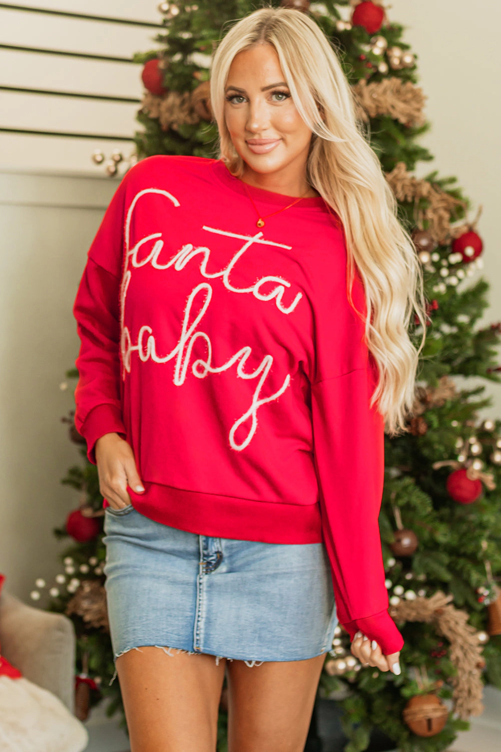 Threaded Pear Women's Evelyn Baby Tinsel Graphic Sweatshirt