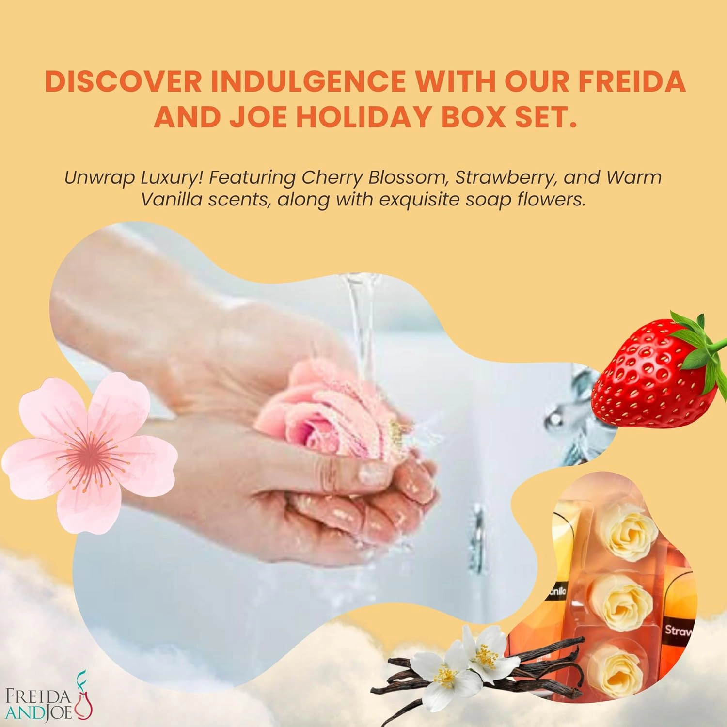 Freida and Joe  Women Cherry Blossom, Strawberry, Vanilla Body Splash Valentine's Gift