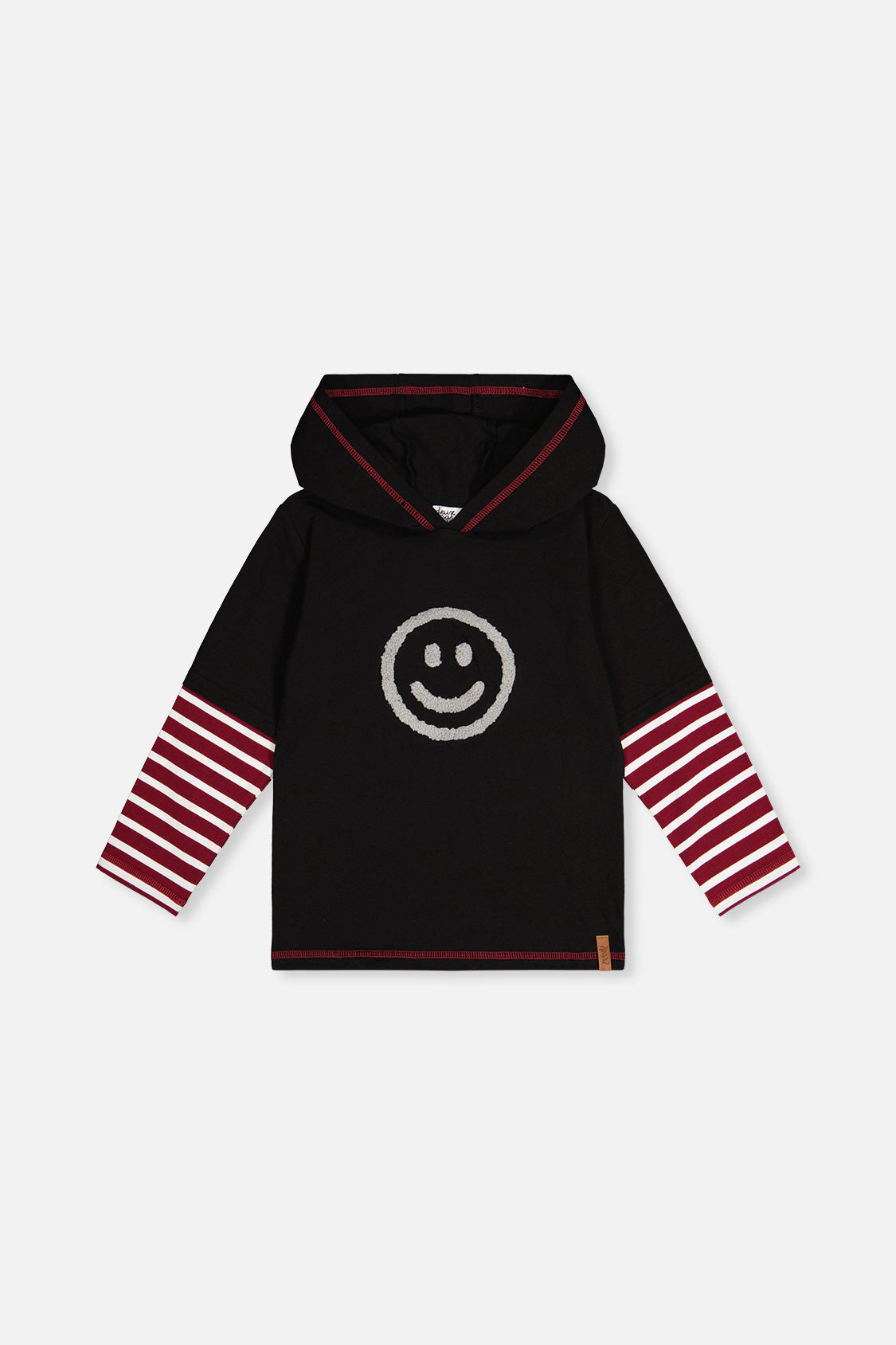 Deux par Boys Fake Double Sleeve Hooded Shirt