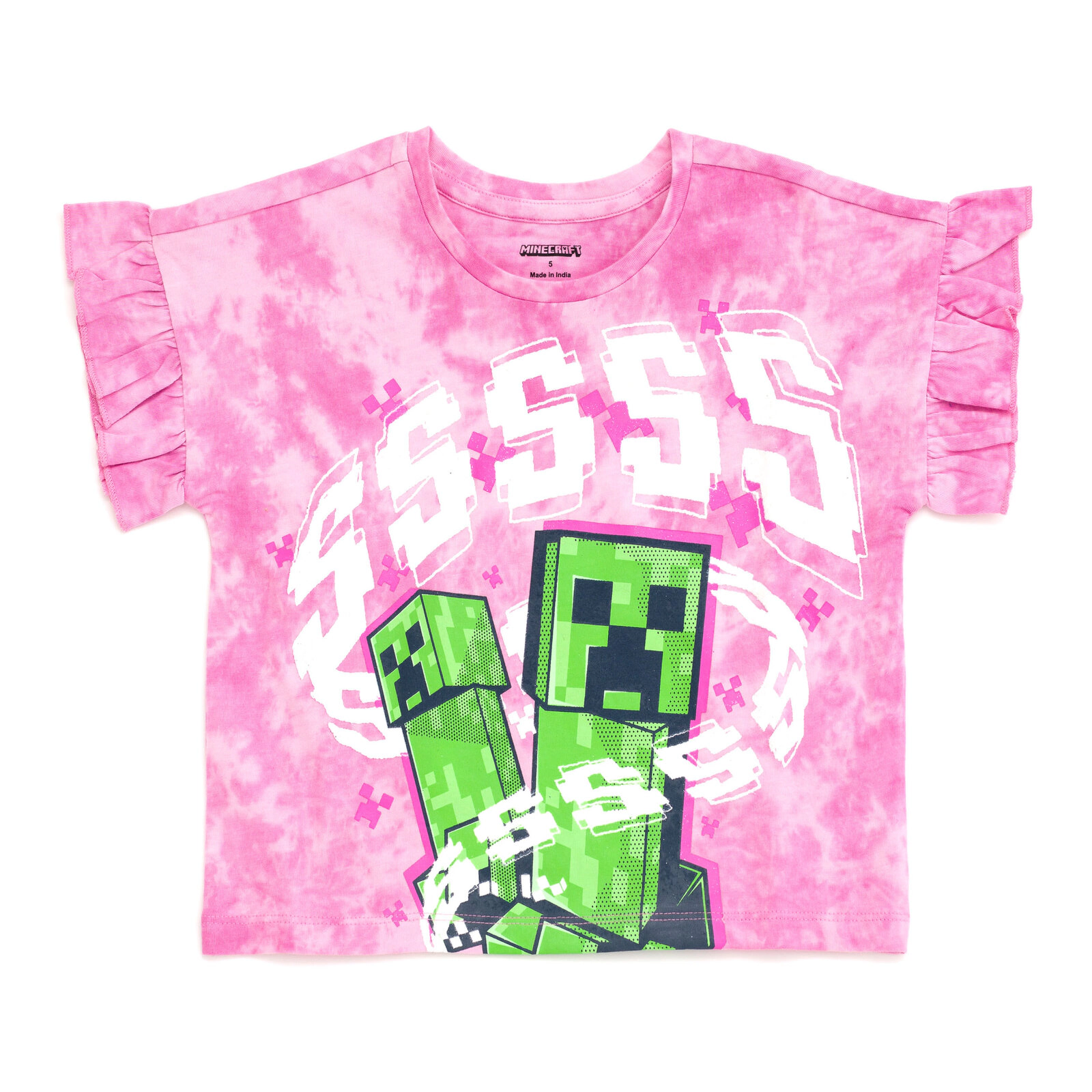 Minecraft Creeper Girls' 2-Piece T-Shirt and Dolphin Shorts Set