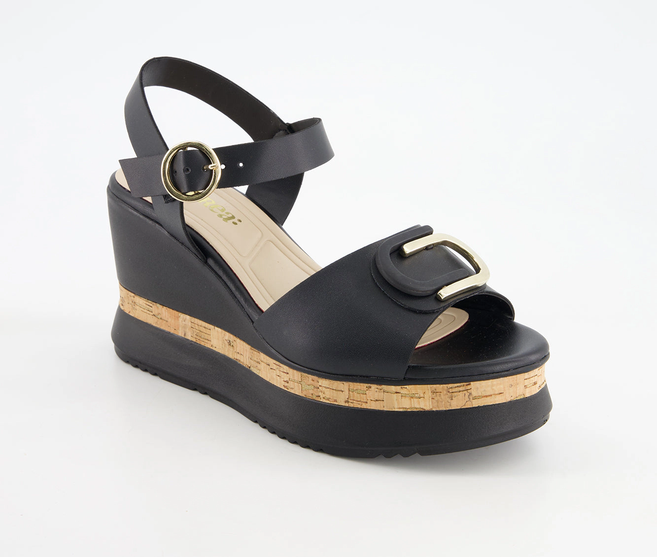 Andrea Womens Comfort Wedge Heeled Ankle Strap Sandals