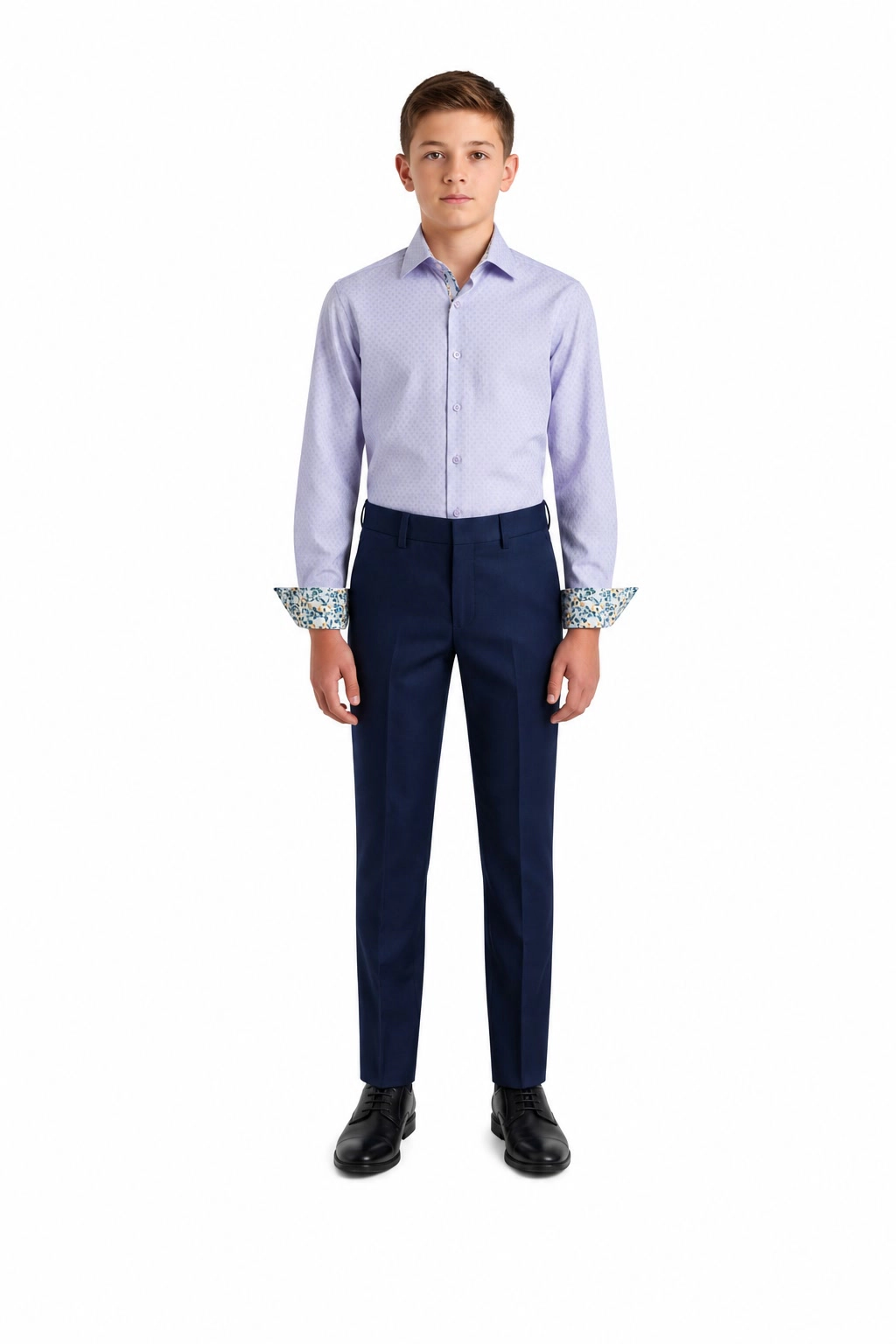 Elie Balleh Boys Slim Fit Jacquard Dot Shirt