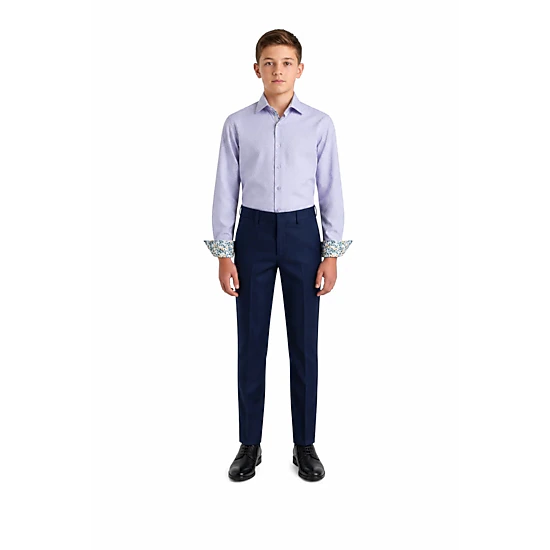 Elie Balleh Boys Slim Fit Jacquard Dot Shirt
