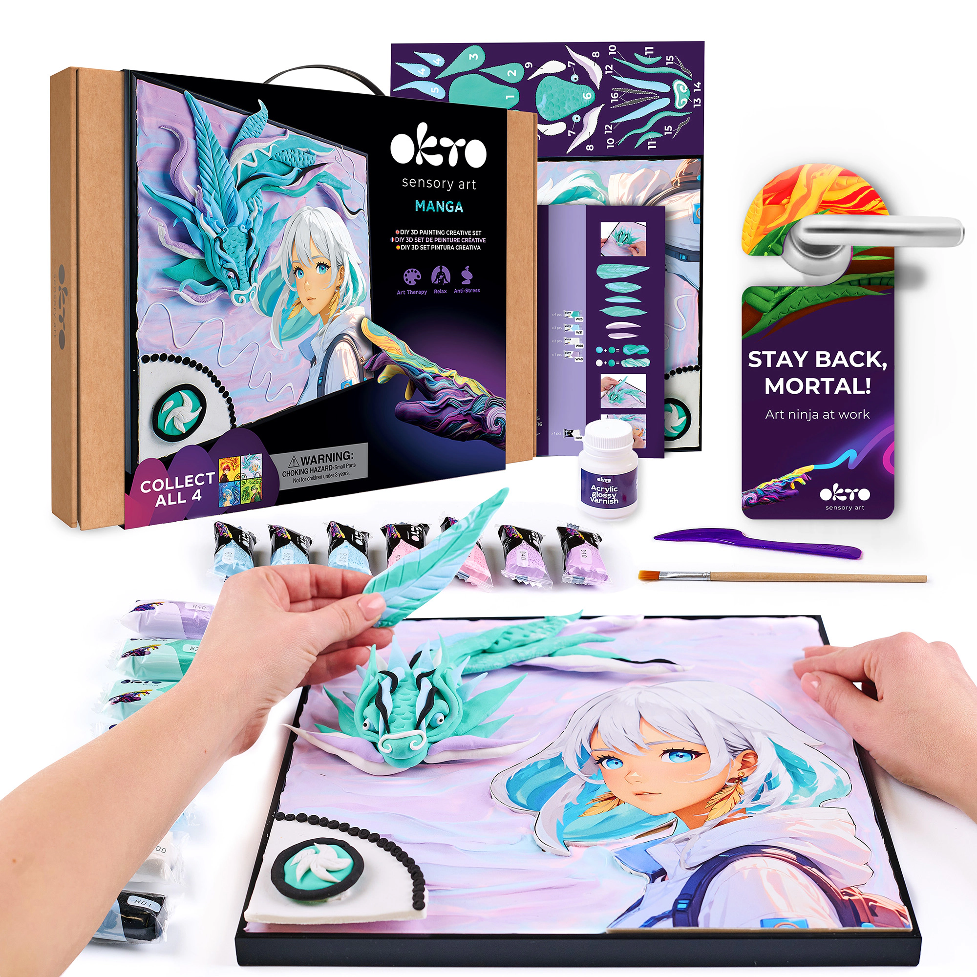 OKTO Air Dry Clay 3D Painting Kit - MANGA