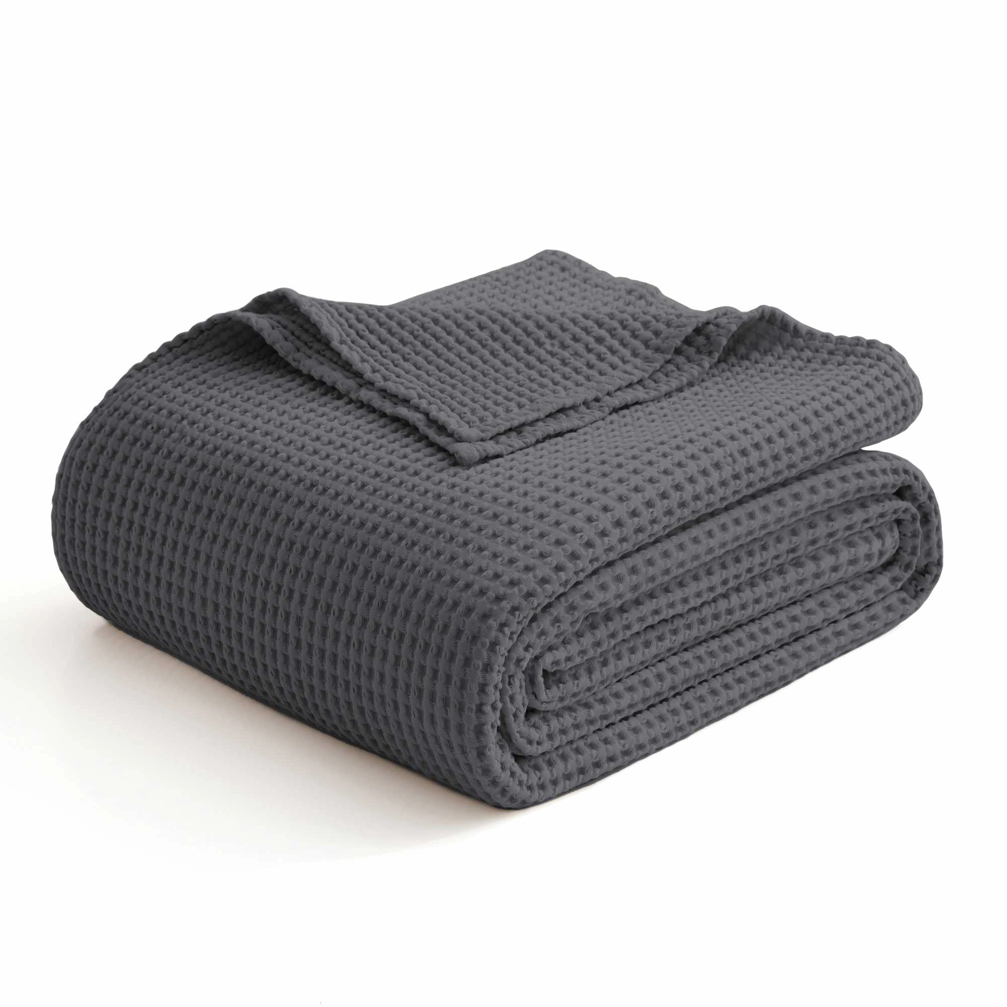 PEACENEST Cotton Waffle Blanket Soft Breathable Bed
