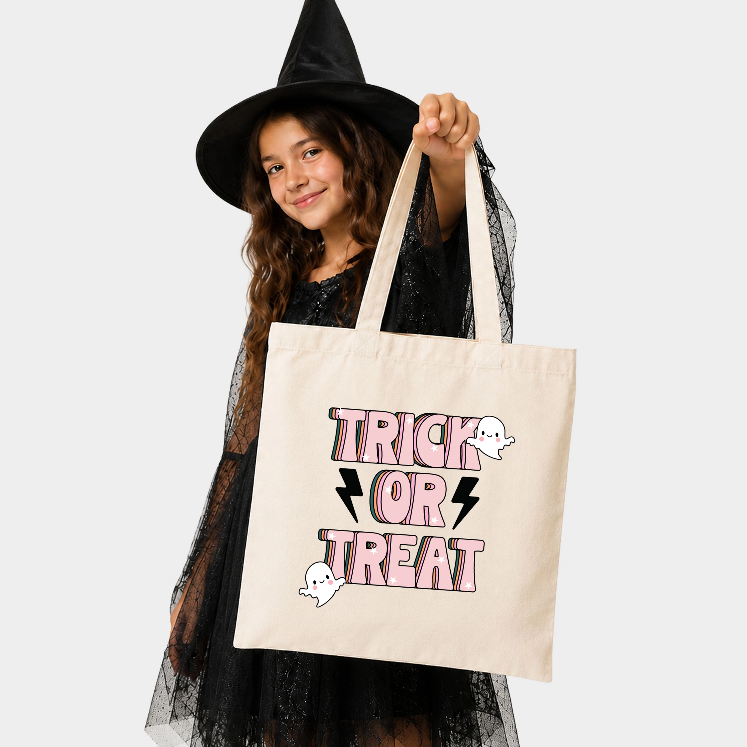 Simply Sage Market - Canvas Tote - Trick Or Treat Lightning Bolt