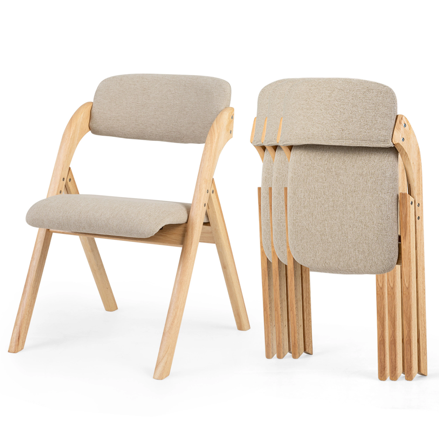 LJG Folding Dining Chairs with Cushion
