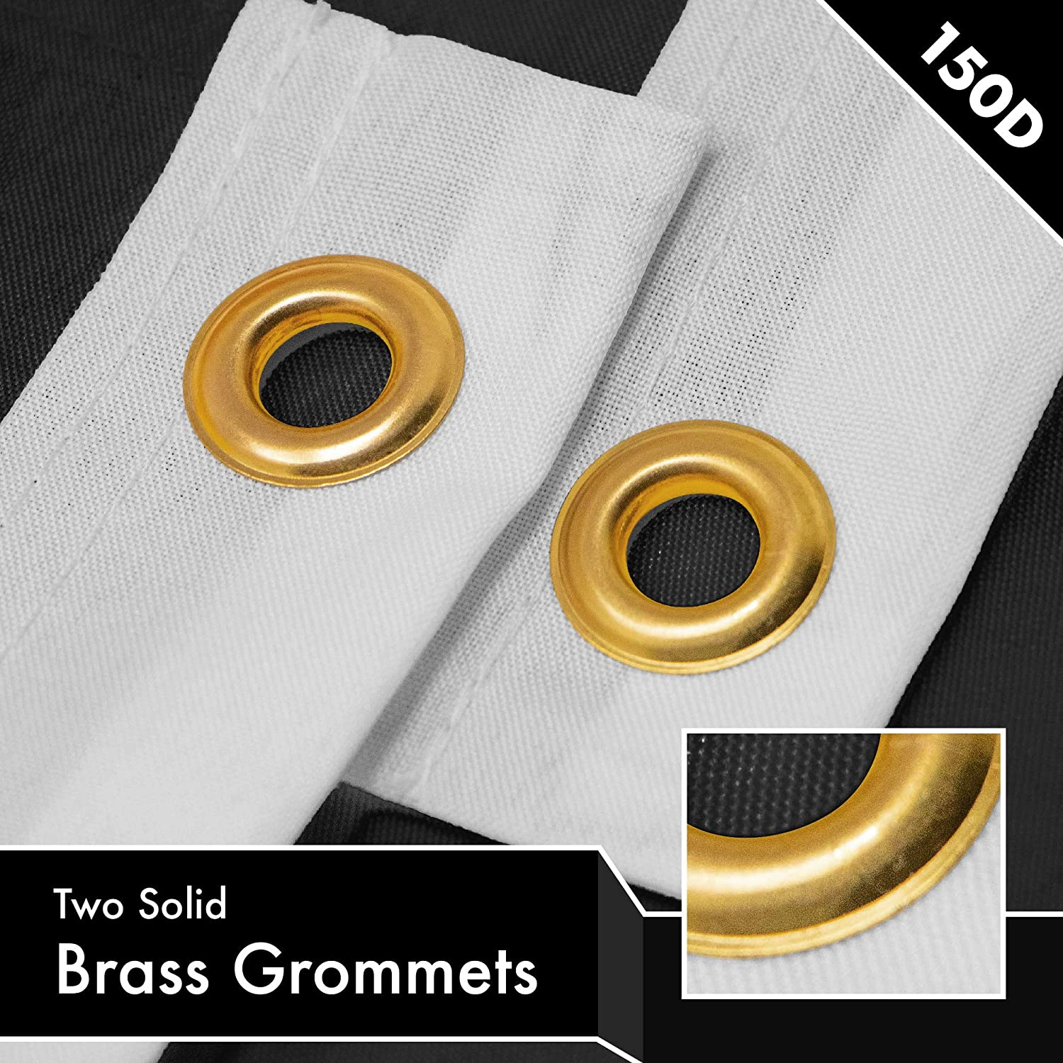 G128 Solid Black Flag - 3x5 ft, 150D Polyester, Dye-Sublimated, Brass Grommets, Double-Needle Stitching
