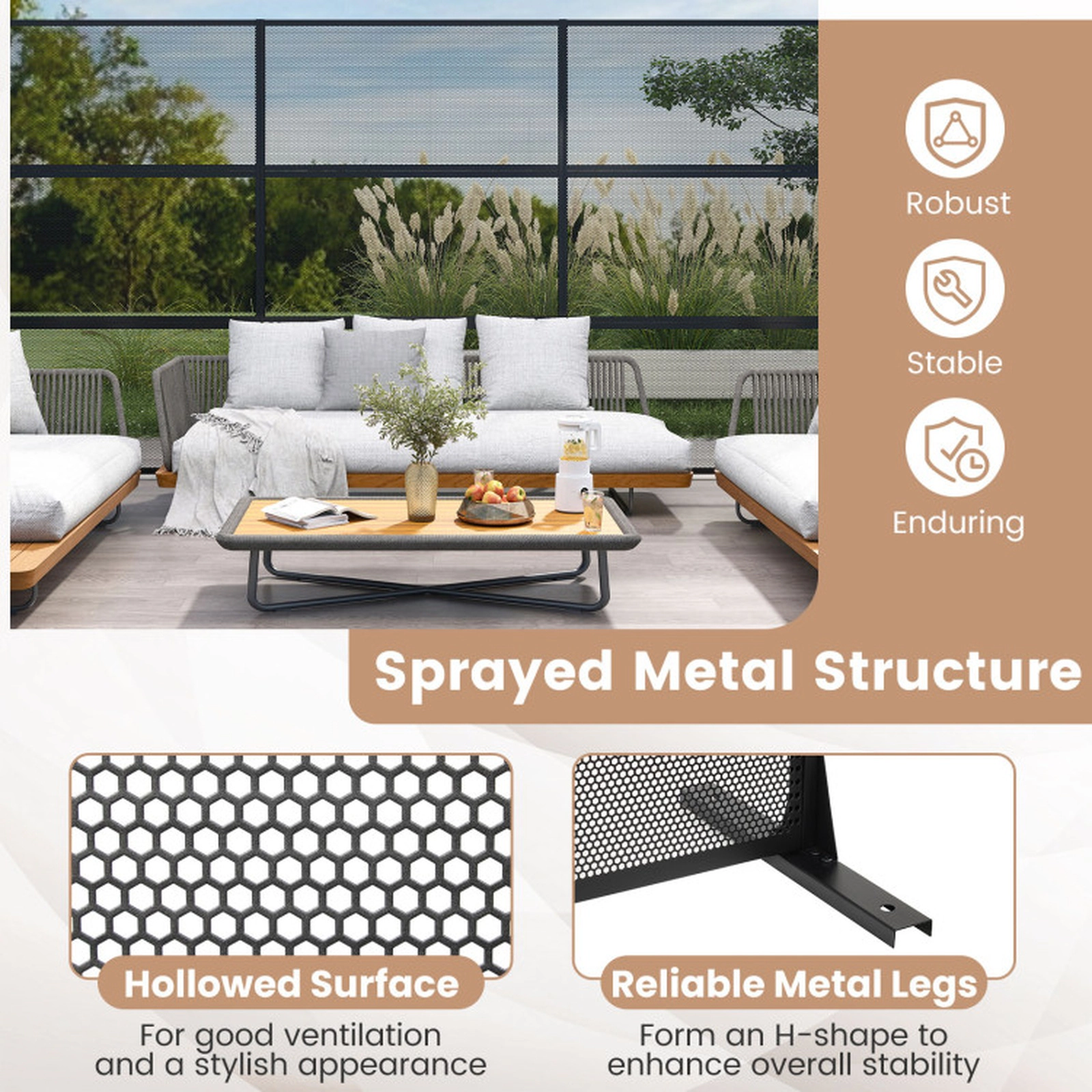 SUGIFT Black Set of 2 72-in Tall Freestanding Outdoor Metal Privacy Screen Panels with Expansion Bolts