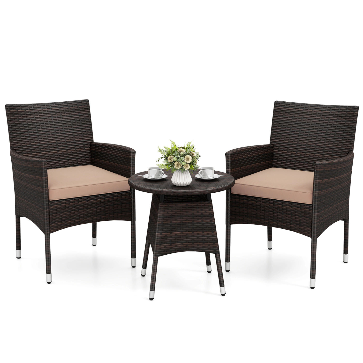 LJG 3 Piece Patio Furniture Set Outside Bistro for Porch