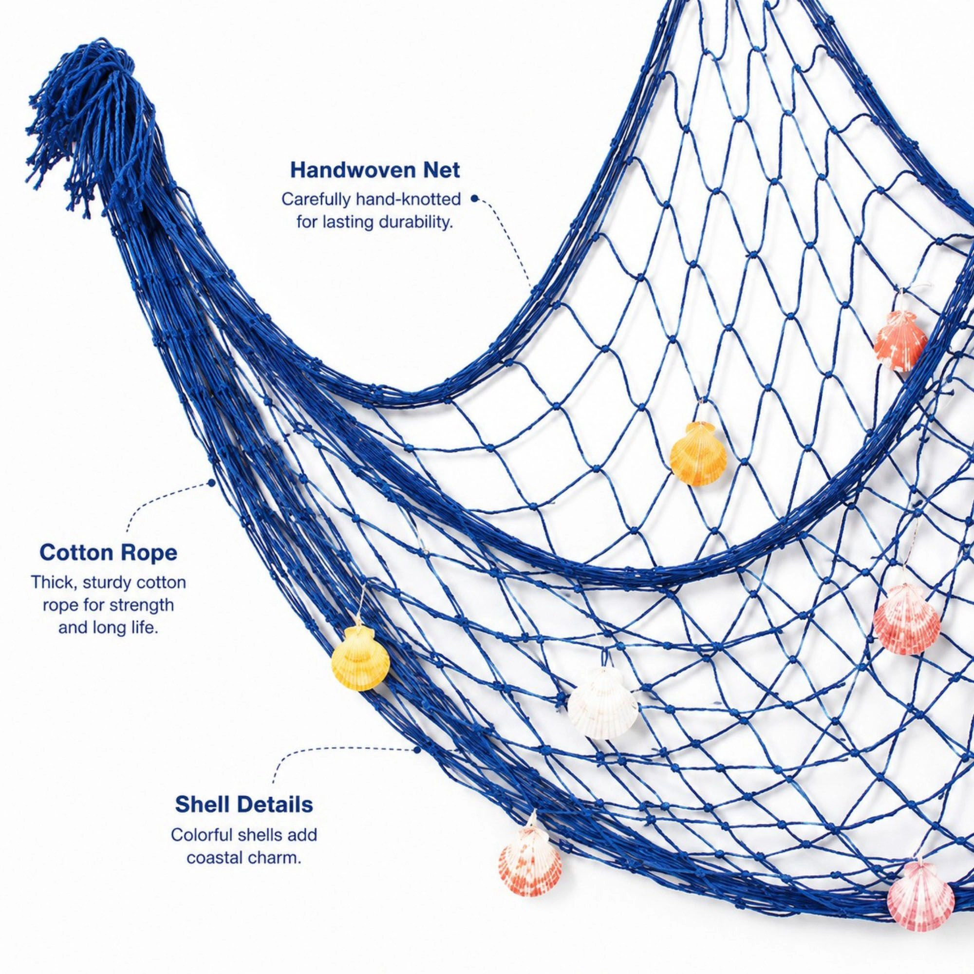 Alilang Unisex Decorative Fishing Net Wall Hanging Nautical Coastal Photo Display Decor
