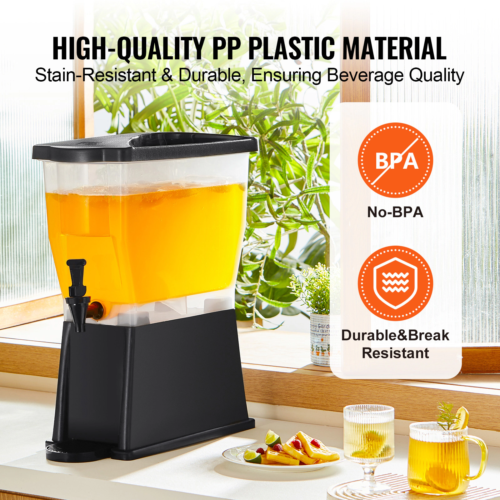 HONGGE Beverage Dispenser, Drink Dispenser for Parties, Juice with Stand Spigot