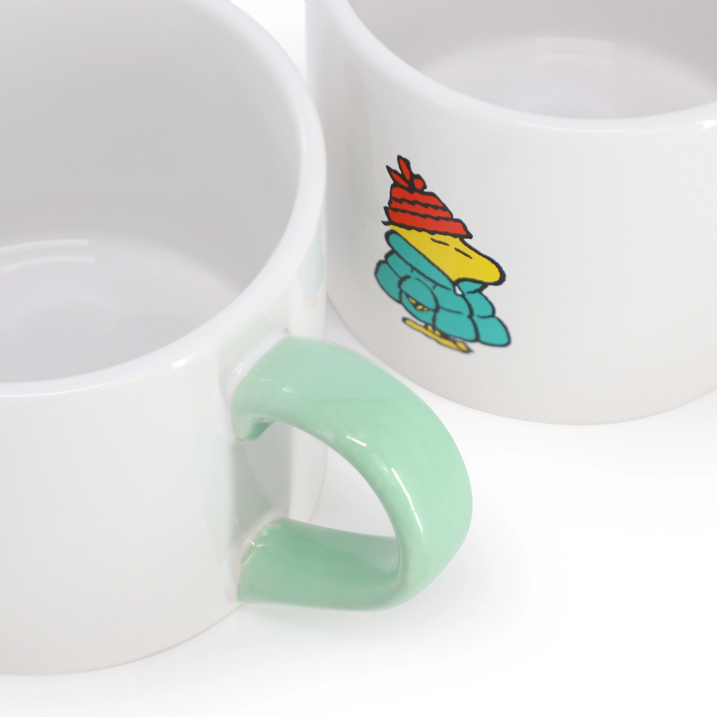 Peanuts All Bundled Up 4 Piece 19 Ounce Stackable Stoneware Mug Set in Green