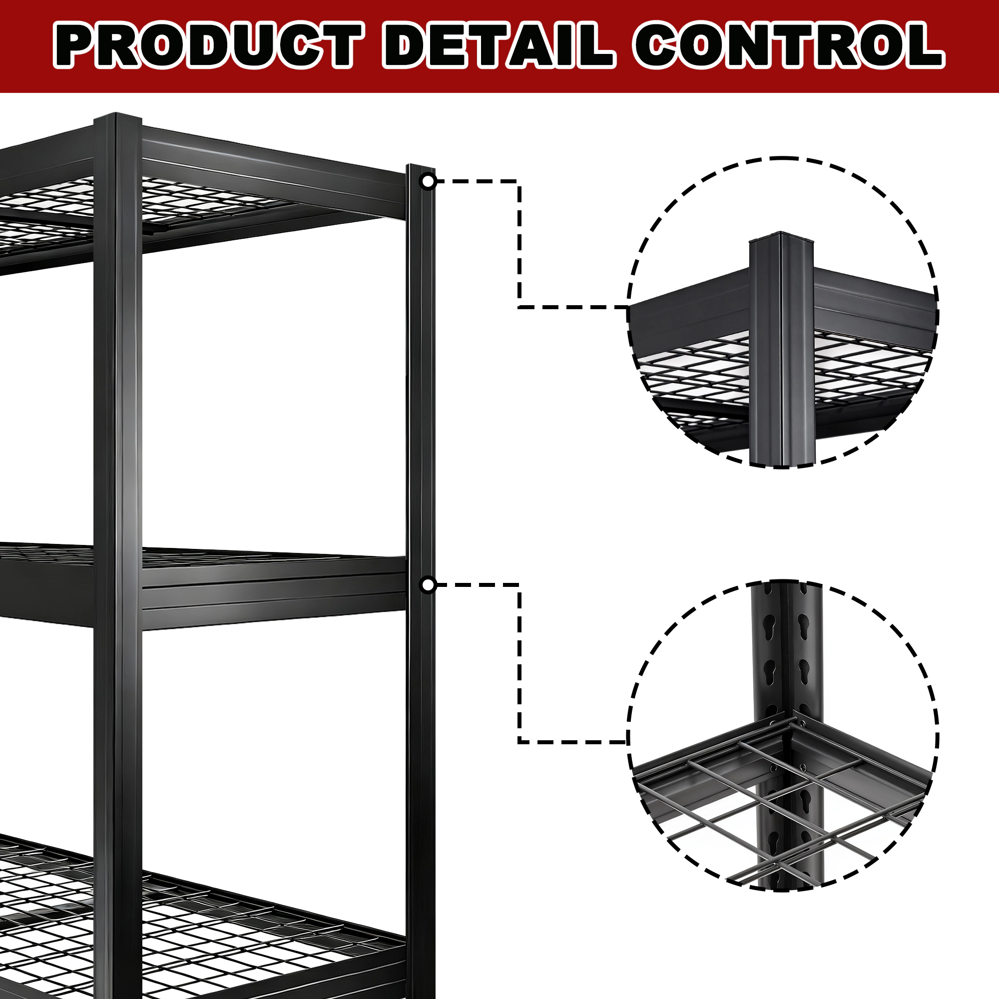 Flynama 5-Tiers Heavy Duty Steel Adjustable Garage Storage Shelving Unit in Black (60 in. W x 72 in. H x 23.6 in. D)