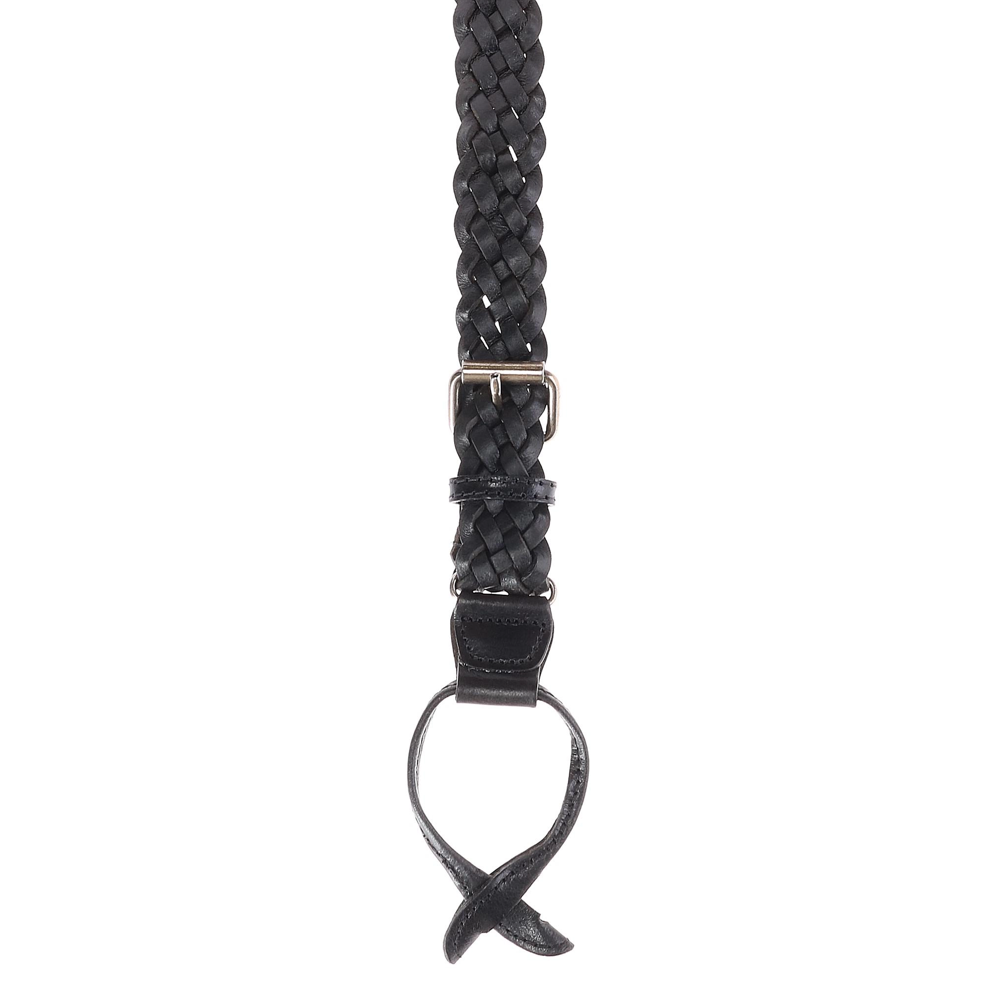 The British Belt Company Men's Leather Turner Braided Button-end Suspenders