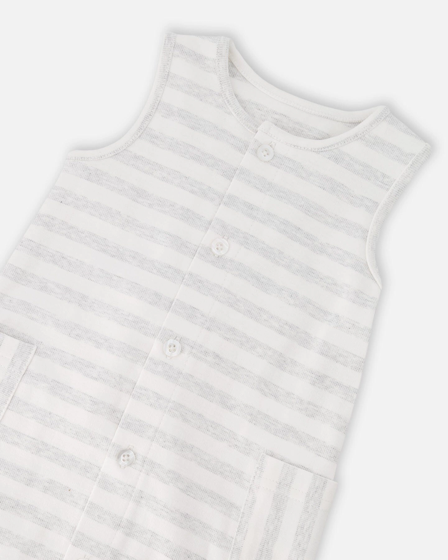 Deux par Boys Cotton Striped Romper and Stripes