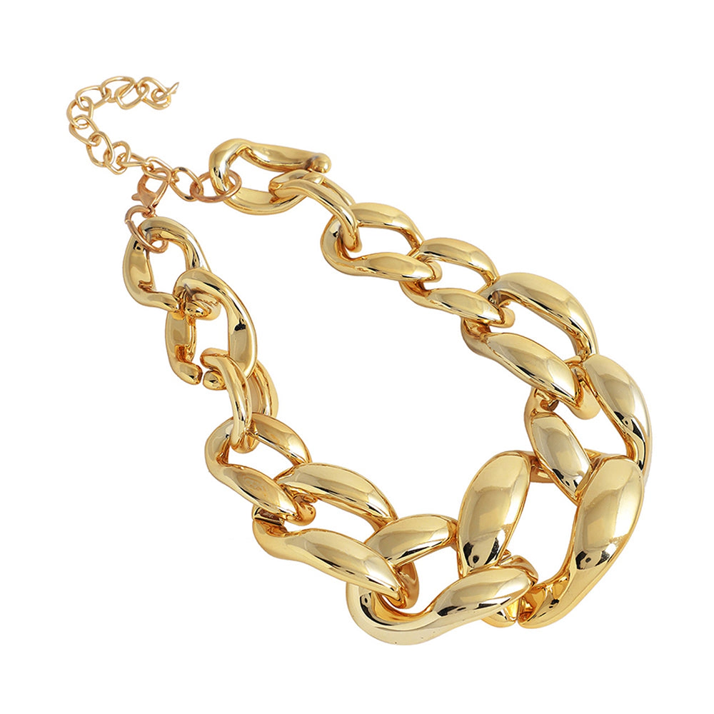 SOHI Women's Gold Link Chain Necklace
