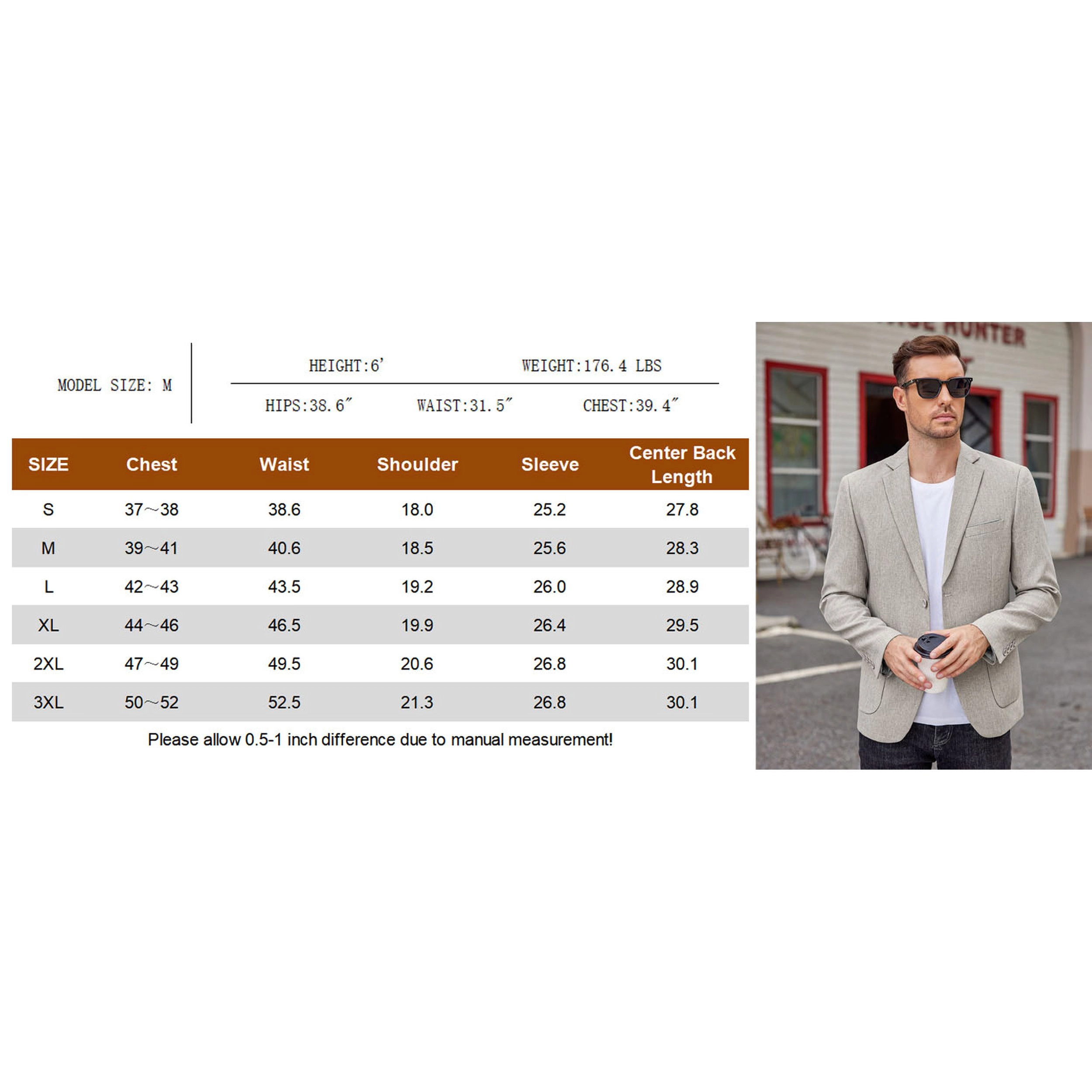 COOFANDY Men's Regular Fit Notch Lapel Casual Blazer Sport Coat Suit Jacket