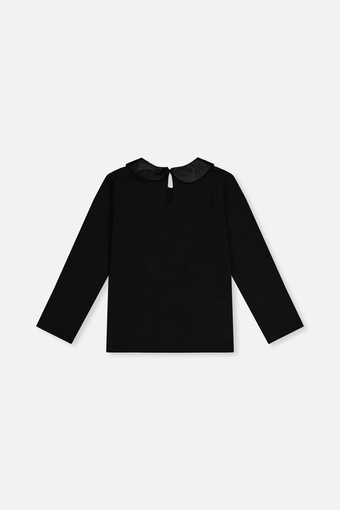 Deux par Girls Organic Cotton Long Sleeve T-Shirt with Peter Pan Collar
