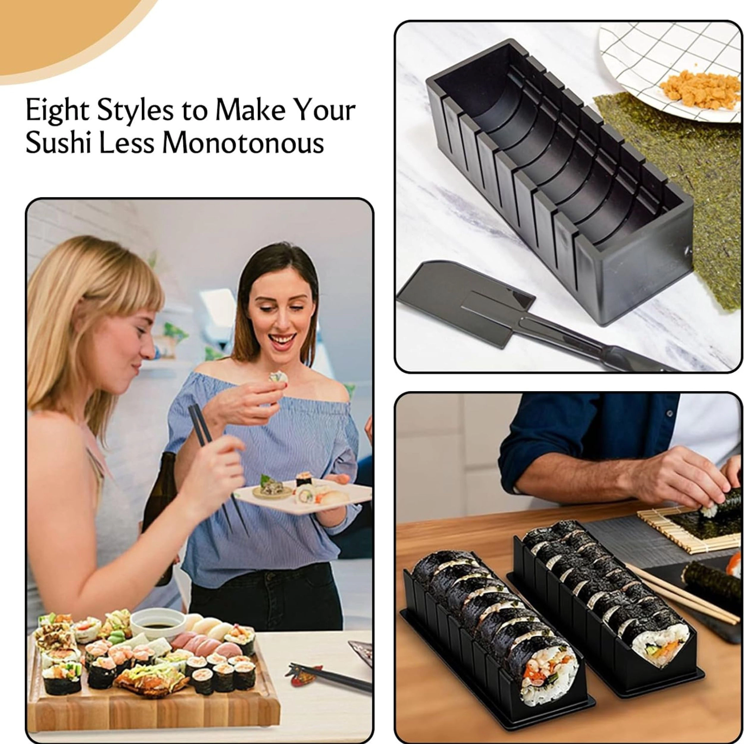 Stock Preferred Pack of 10 Sushi Maker Kit with Rice Roll Mold Press and Sushi Shapes