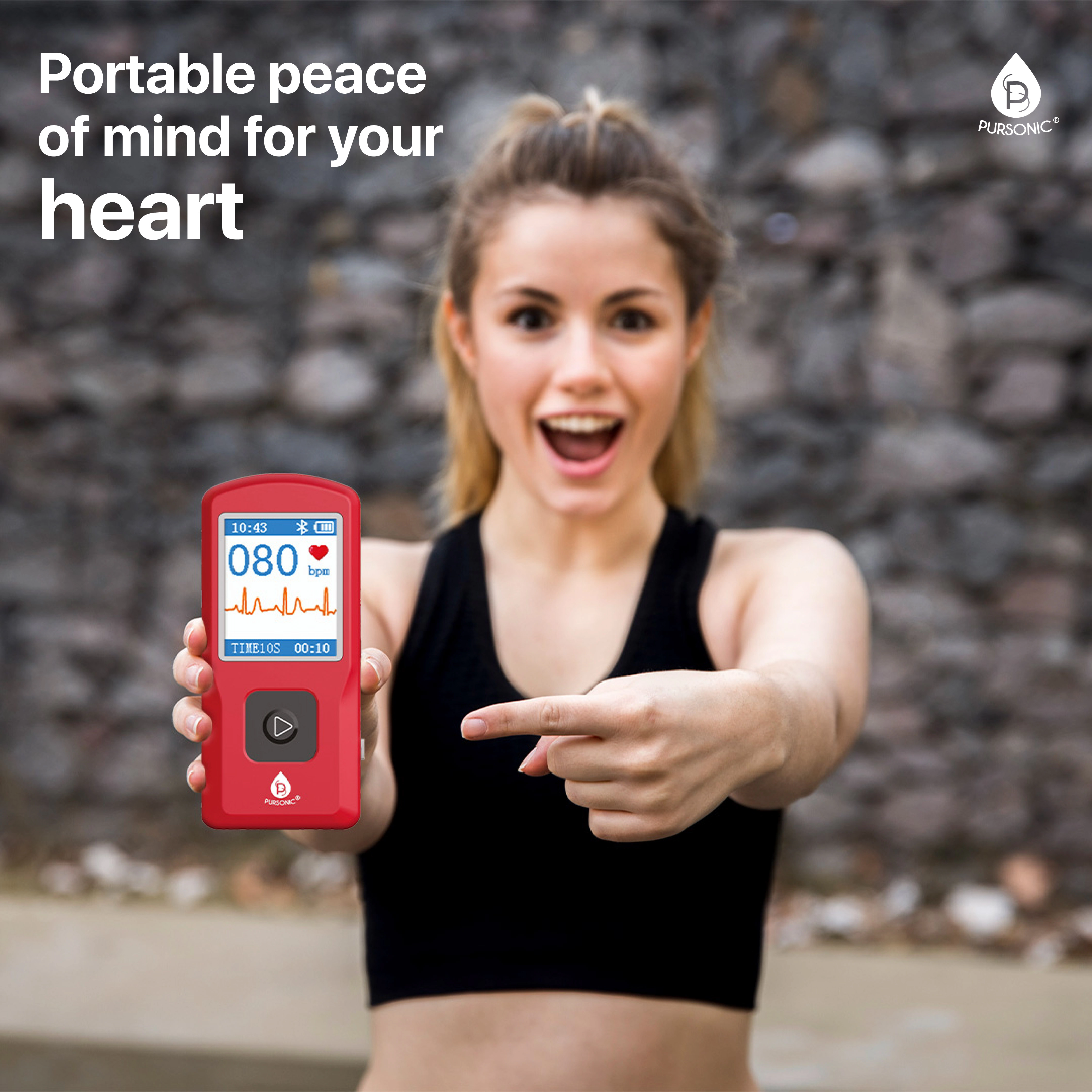 Pursonic Unisex Portable Rechargeable EKG Monitor – Heart Health Monitoring Device