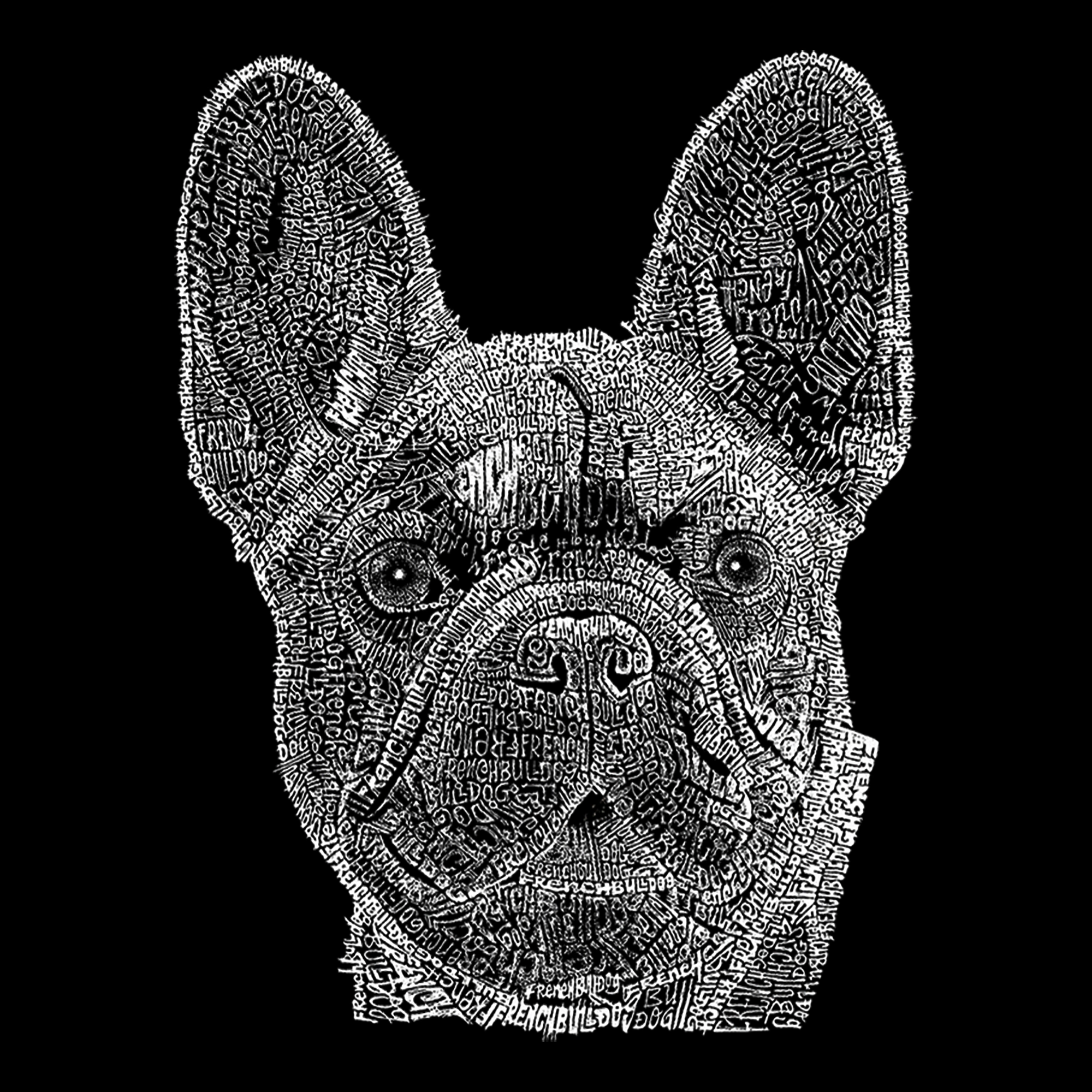 LA Pop Art French Bulldog - Women's Word Hooded Sweatshirt