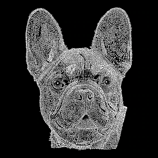 LA Pop Art Women's Plus Size Word Art T-Shirt - French Bulldog