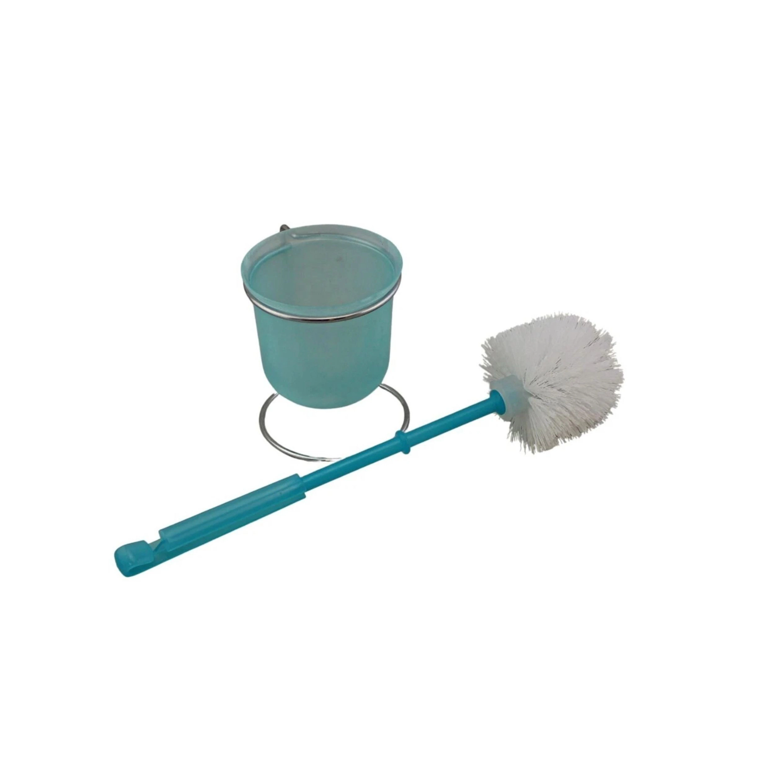 Home Collection Sky Blue Free Standing Toilet Brush Set with Holder