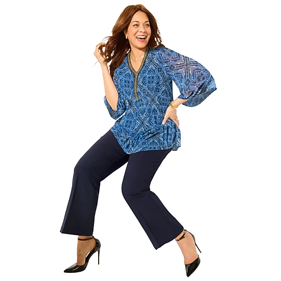 Catherines Women's Plus Size Bejeweled Pleated Blouse - JCPenney