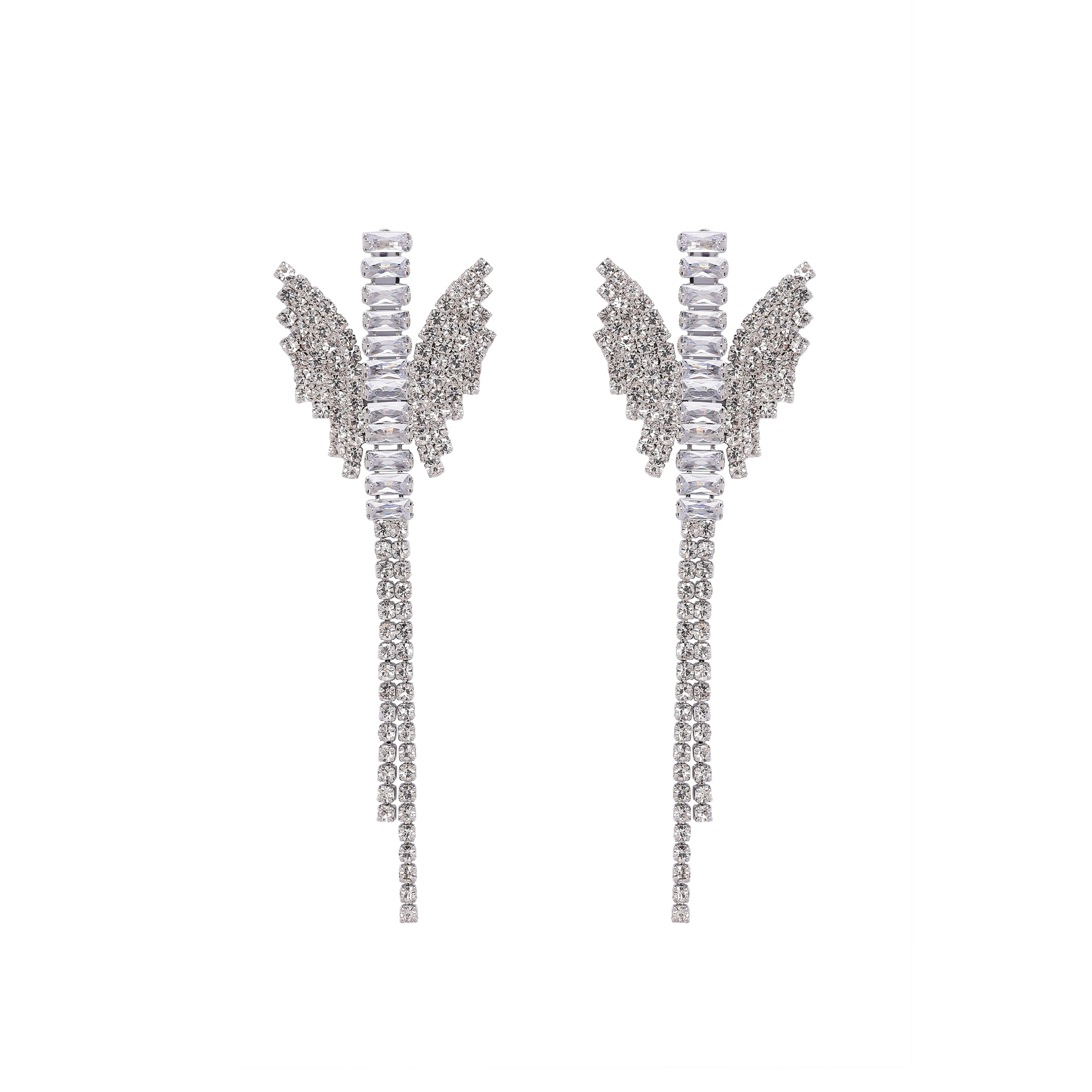 AGP PARIS Womens Sparkling Butterfly Drop Earrings