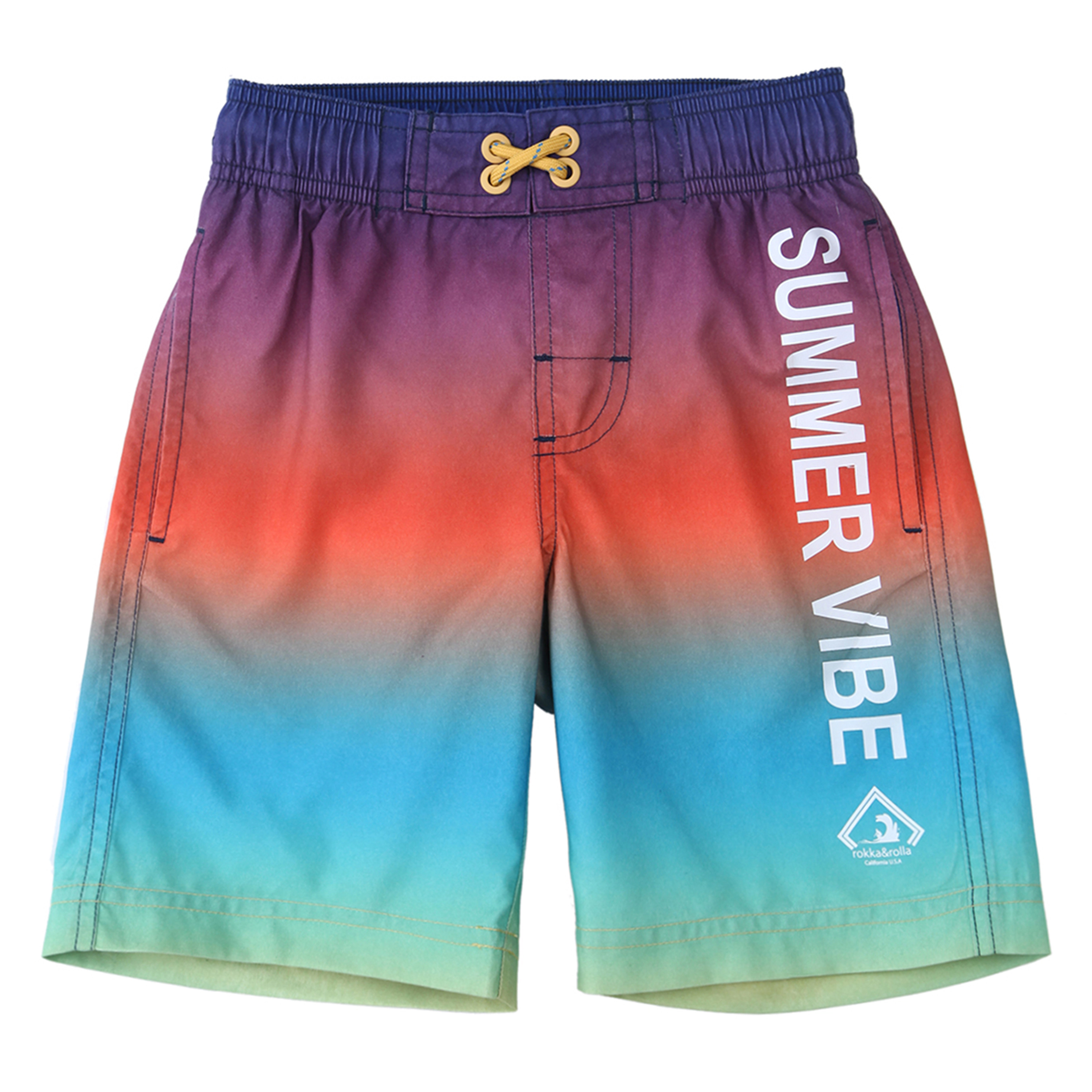 Rokka&Rolla Little & Big Kid Boys Quick-Dry  Swim Trunks