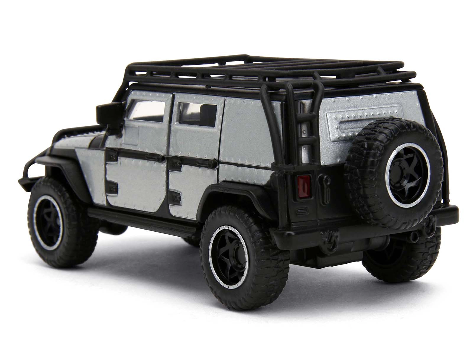 Jada Tej's Jeep Wrangler Custom Silver Metallic with Black Top and Roof Rack "Furious 7" (2015) Movie "25