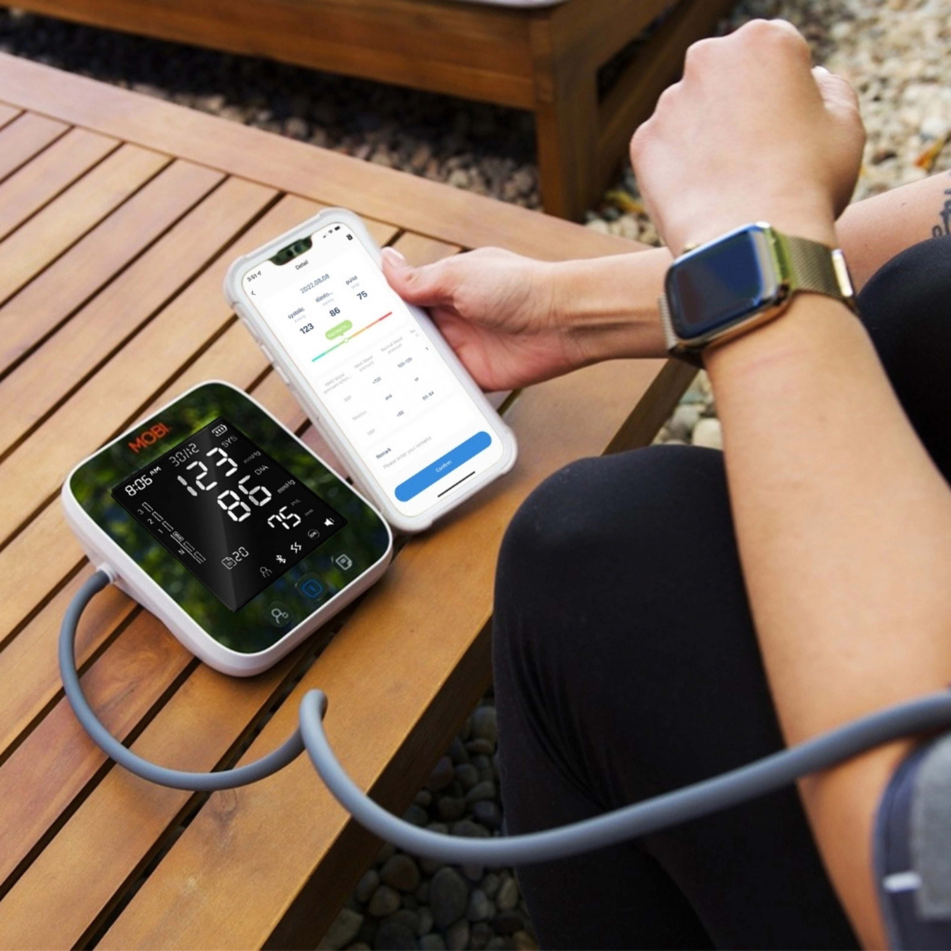 MOBI Smart Bluetooth Arm Blood Pressure Monitor