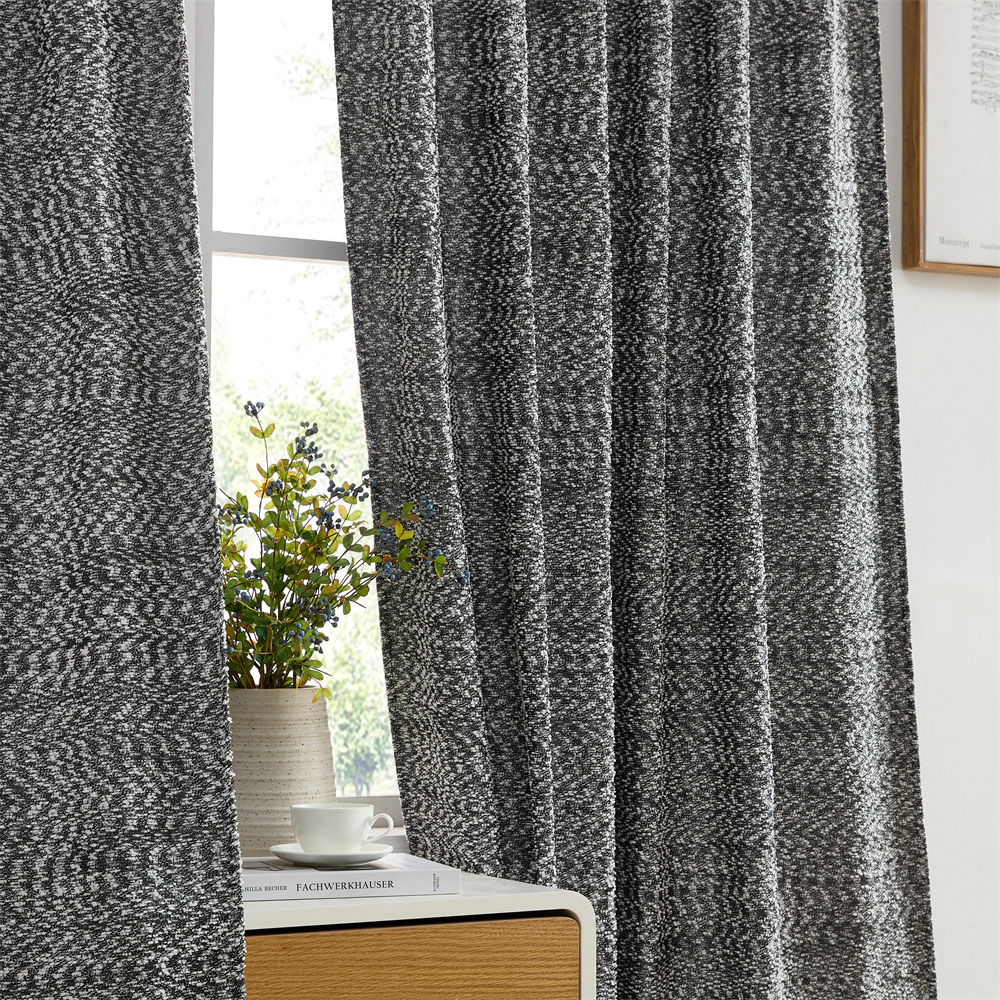 HLC.ME Easton Jacquard Slub Texture - Privacy Curtains Back Tab Rod Pocket Lightweight Window Panels , Set of 2