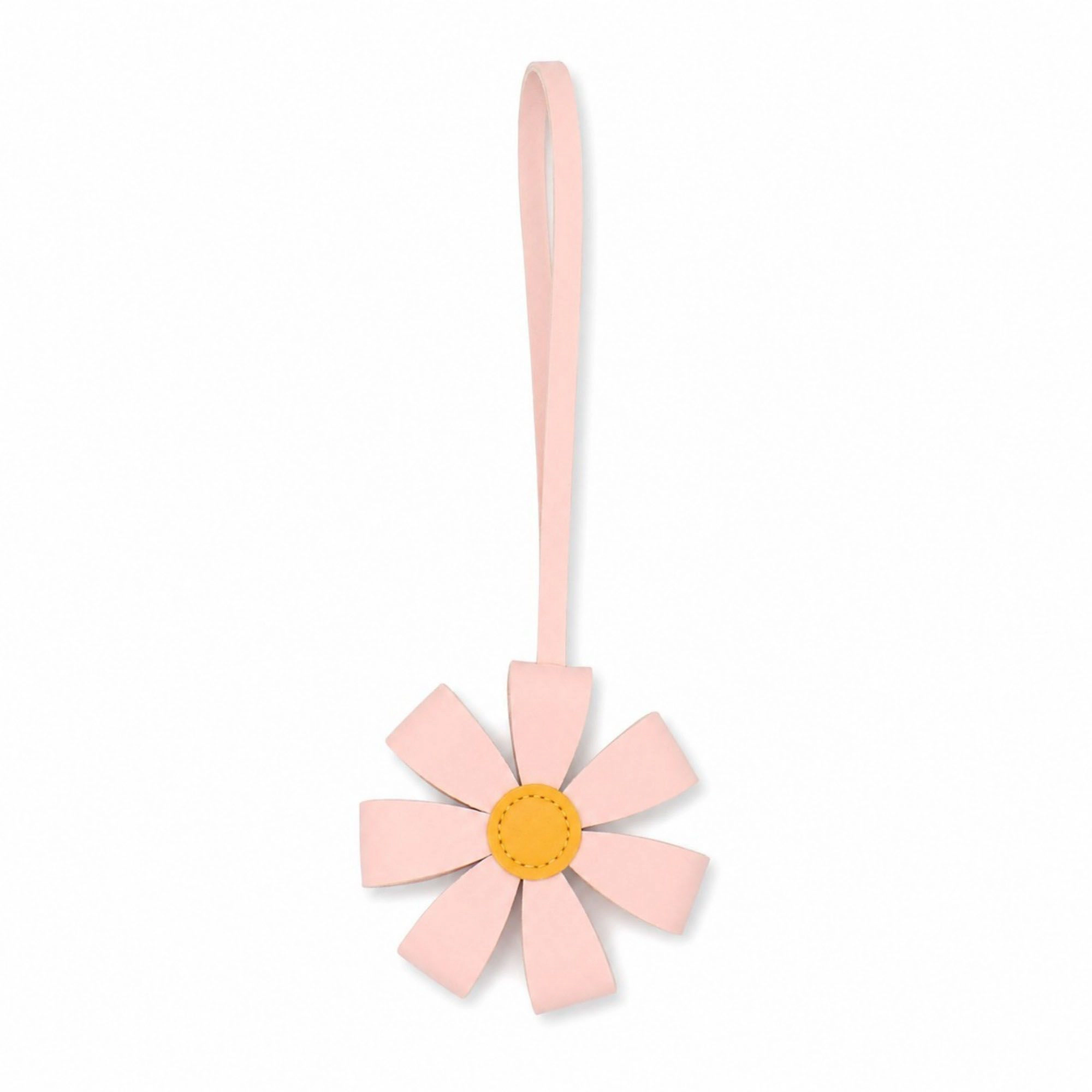 Alilang Women's Pink Faux Leather Flower Bag Charm Purse Accessory with Loop Strap