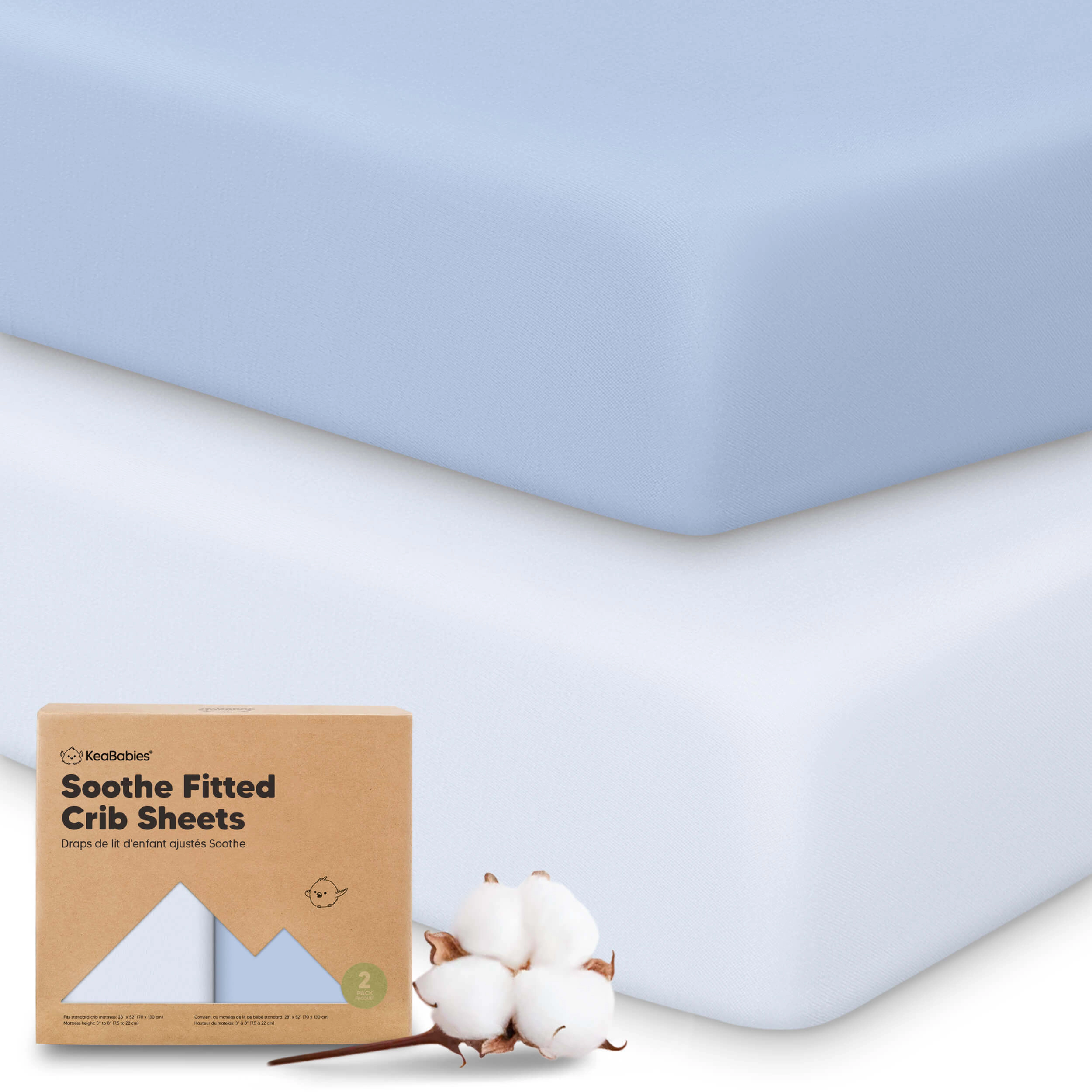 KeaBabies Soothe Fitted Crib Sheet