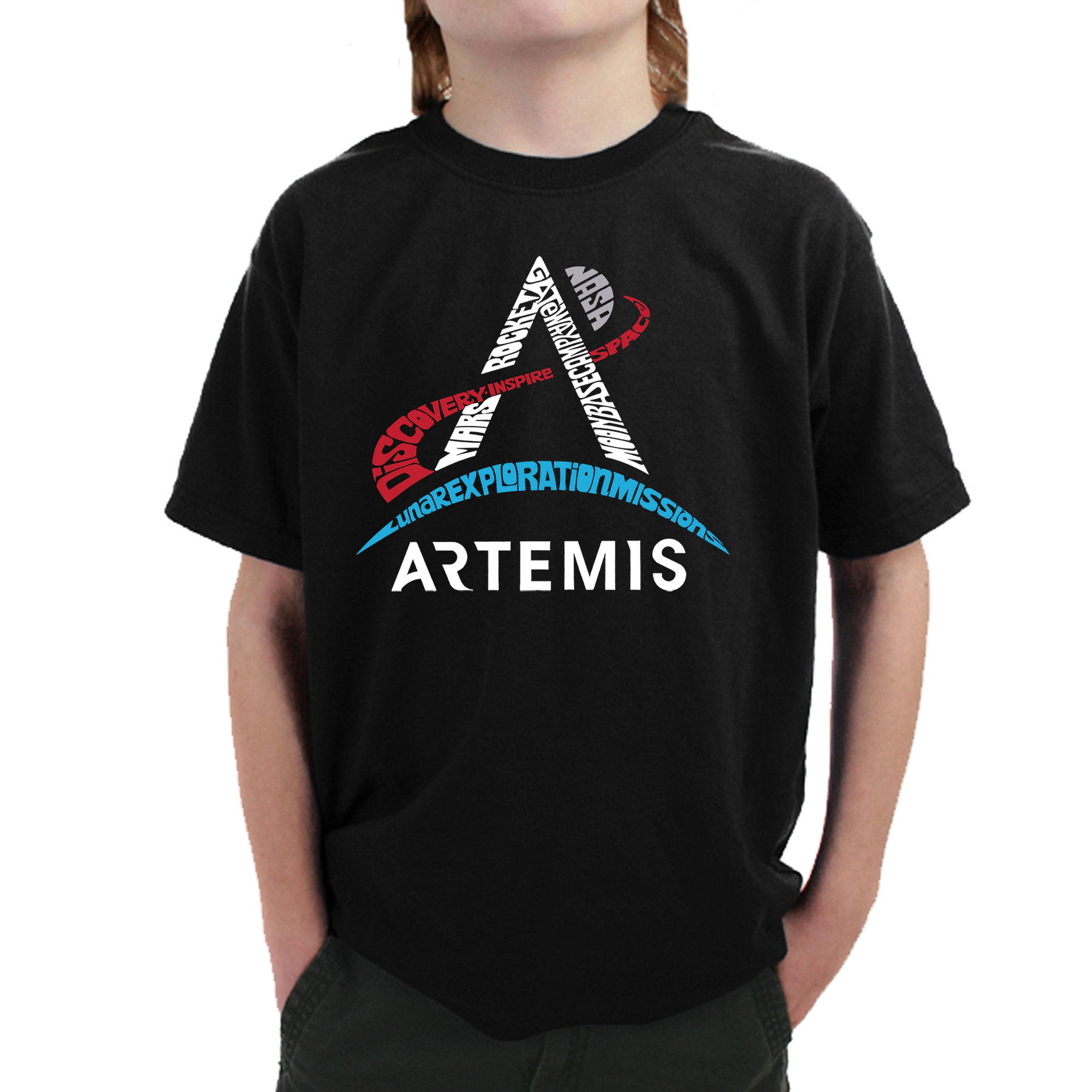 LA Pop Art Boy's Word T-Shirt - NASA Artemis Logo