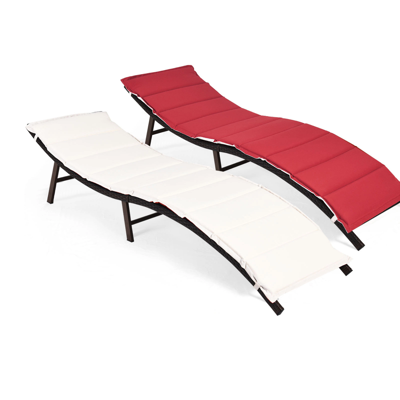 Hivvago 2Pcs Folding Patio Lounger Chair