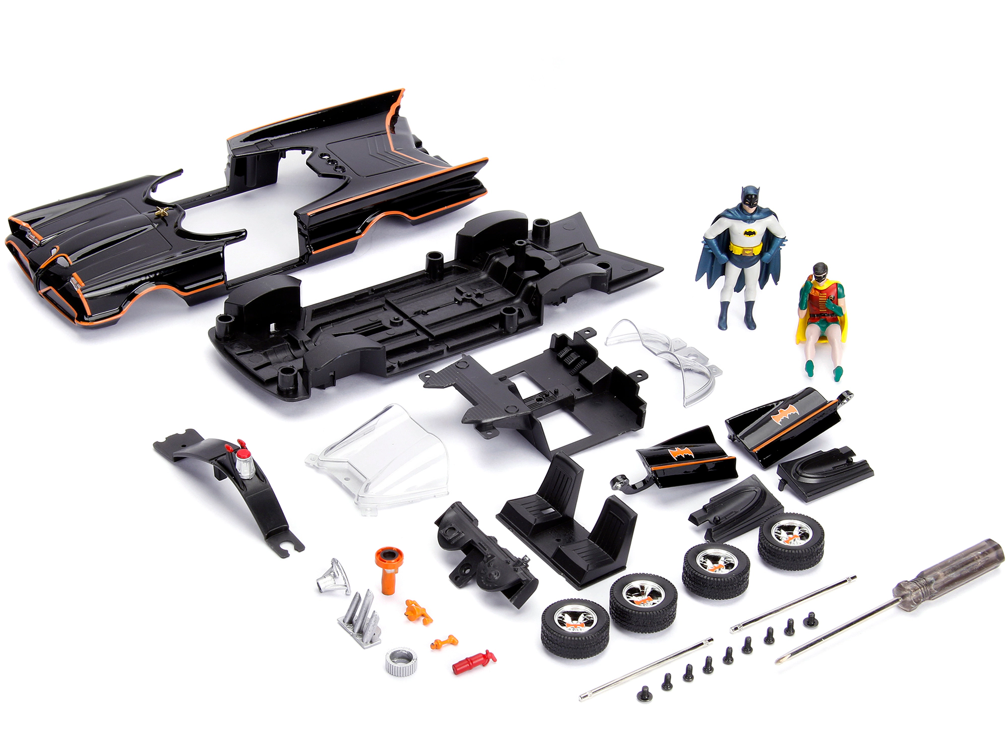 Jada Model Kit Classic Batmobile Black with Batman Diecast Figure "Batman" (1966-1968) TV Series "Build N'