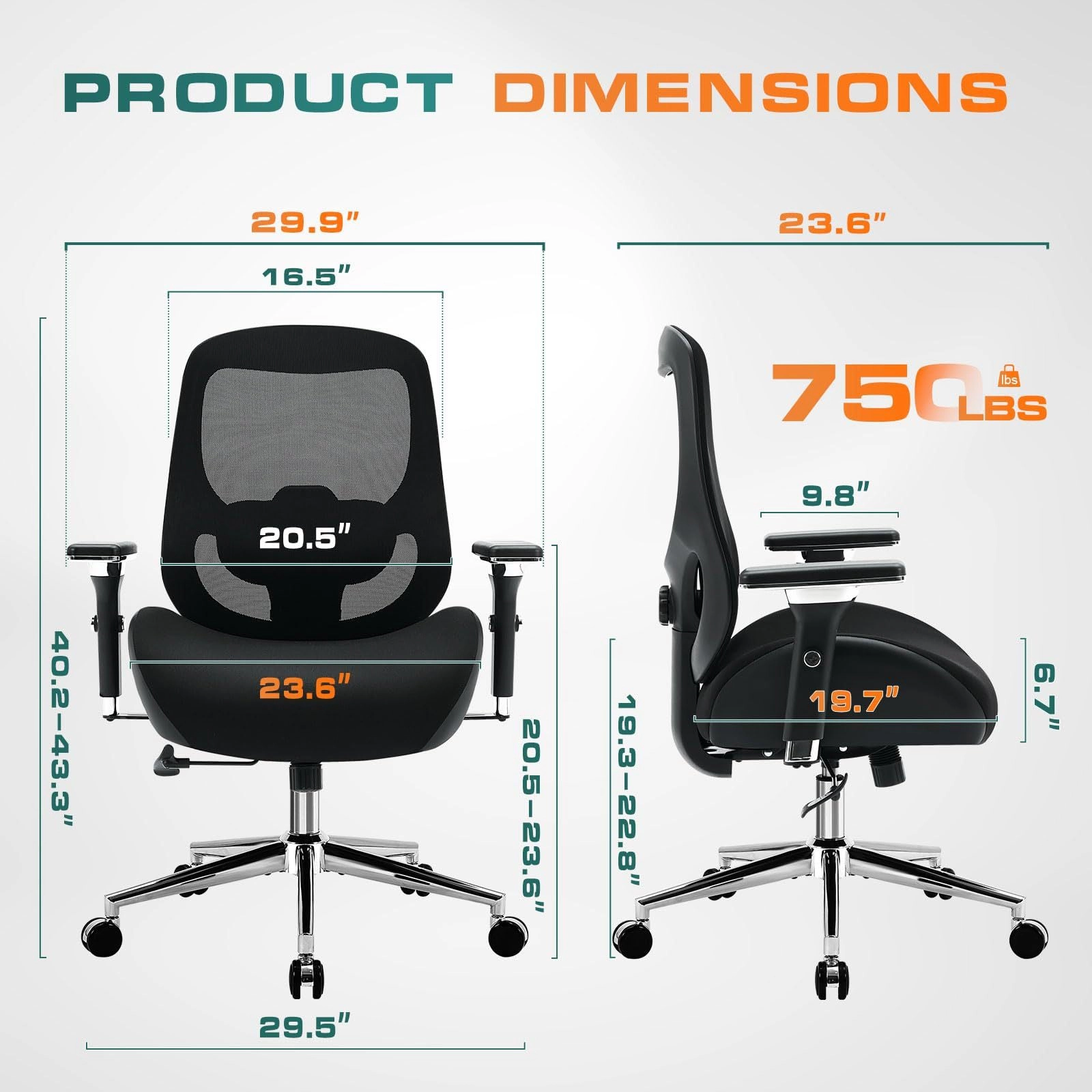 Platinum-Level Office Chairs Big And Tall Office Chair With Wide Seat Cushion And Ergonomic Support For Heavy Adults