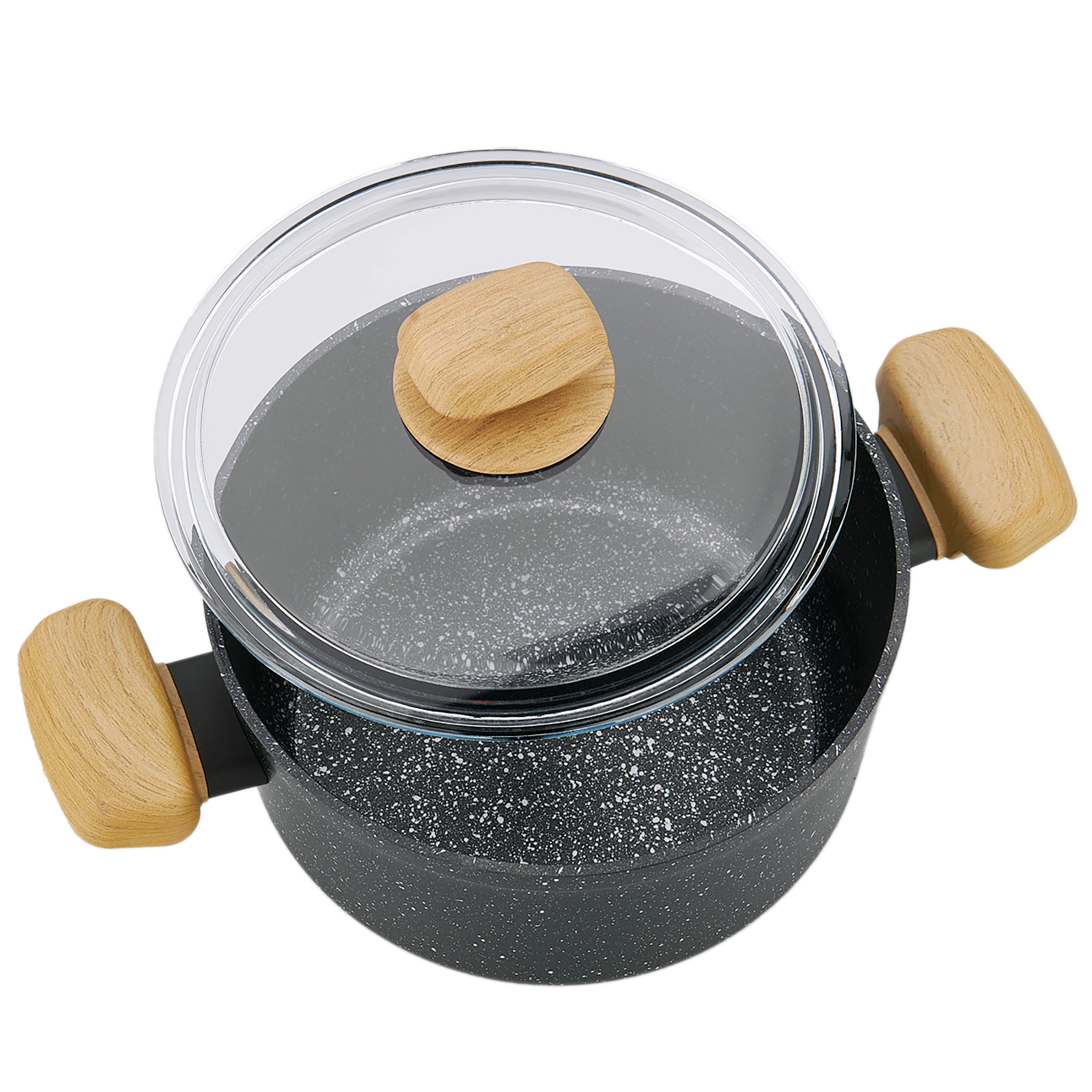 Korkmaz Montana 2 Piece Liter Aluminum Nonstick Casserole Dish with Lid and Faux Wood Handles