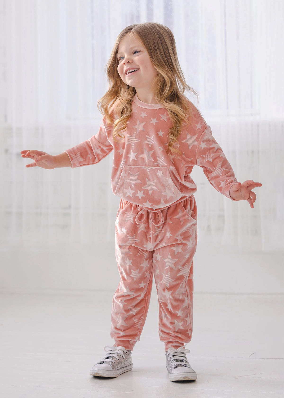 Mabel and Honey Starblush Velvet 2-Piece Set - Pink, Baby Girls