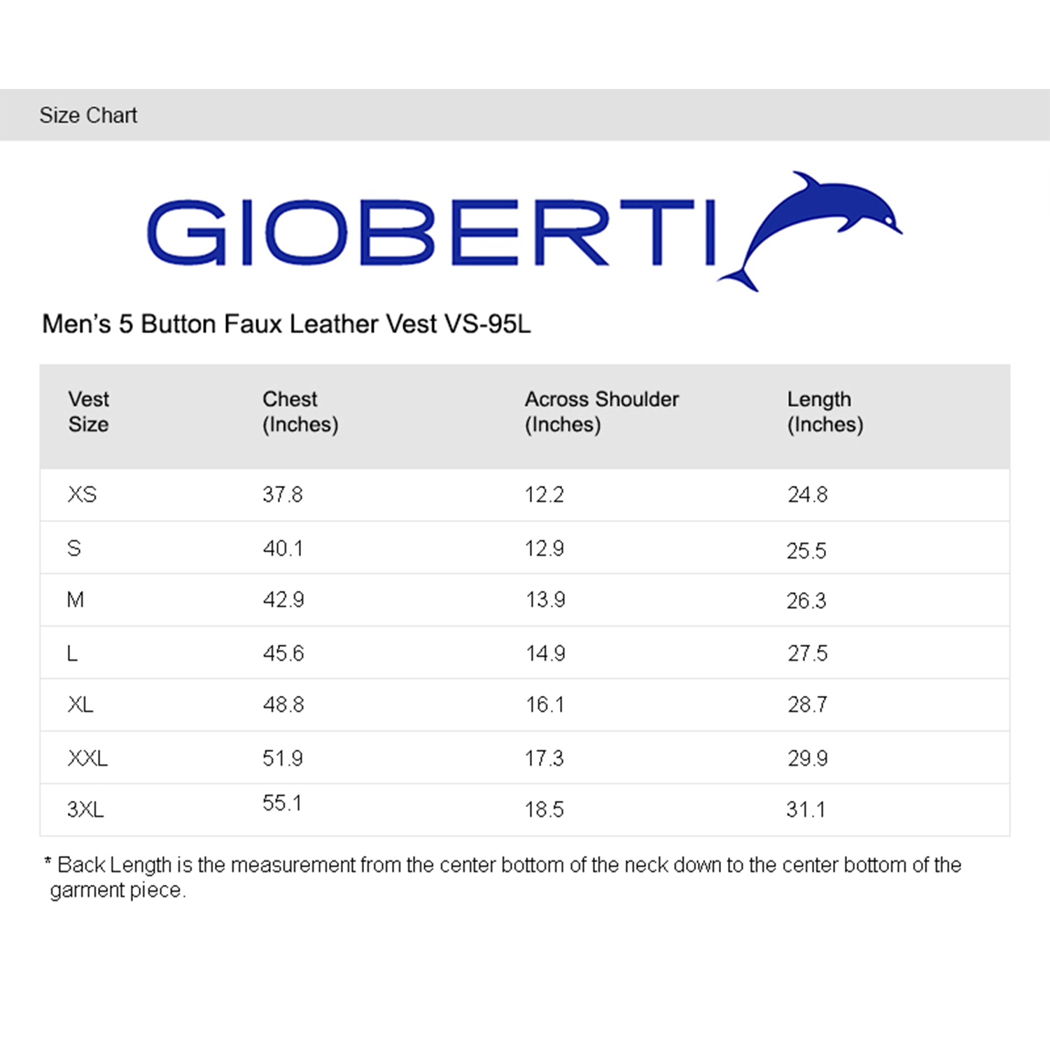 Gioberti Men's 5 Button Faux Leather Vest