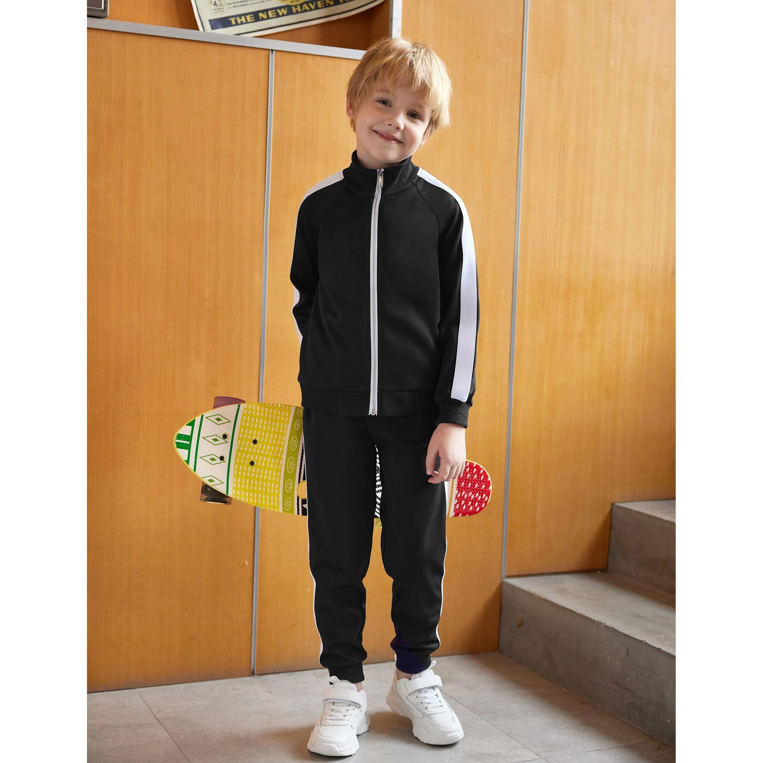 Arshiner Boys Pieces Full Zip Tracksuits Sport Suits Casual Outfits Jacket Pants Tracksuit Set