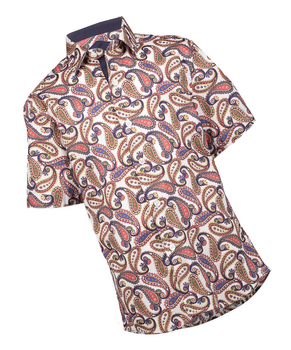 Elie Balleh Boys Slim Fit Royal Paisley Button-Down Shirt