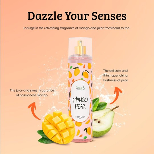 Freida & Joe Mango Pear Fine Fragrance Body Mist In 8oz Spray Bottle