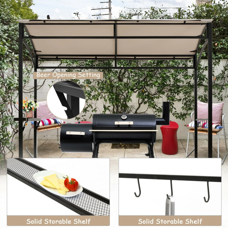 Hivvago Grill Gazebo With Serving Shelf And Storage Hooks
