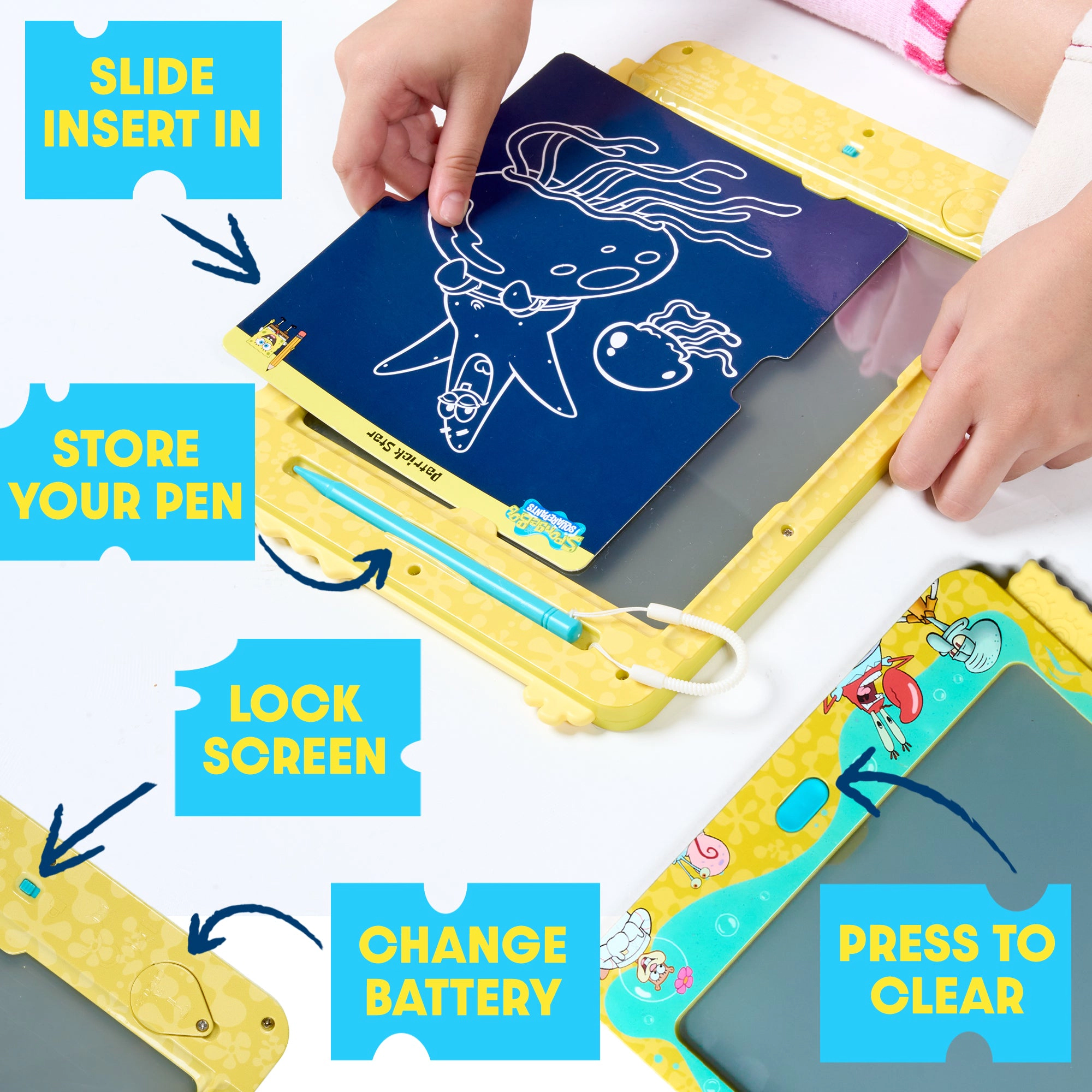 SpongeBob SquarePants Kids LCD Doodle Drawing Tablet - Bubble Turquoise