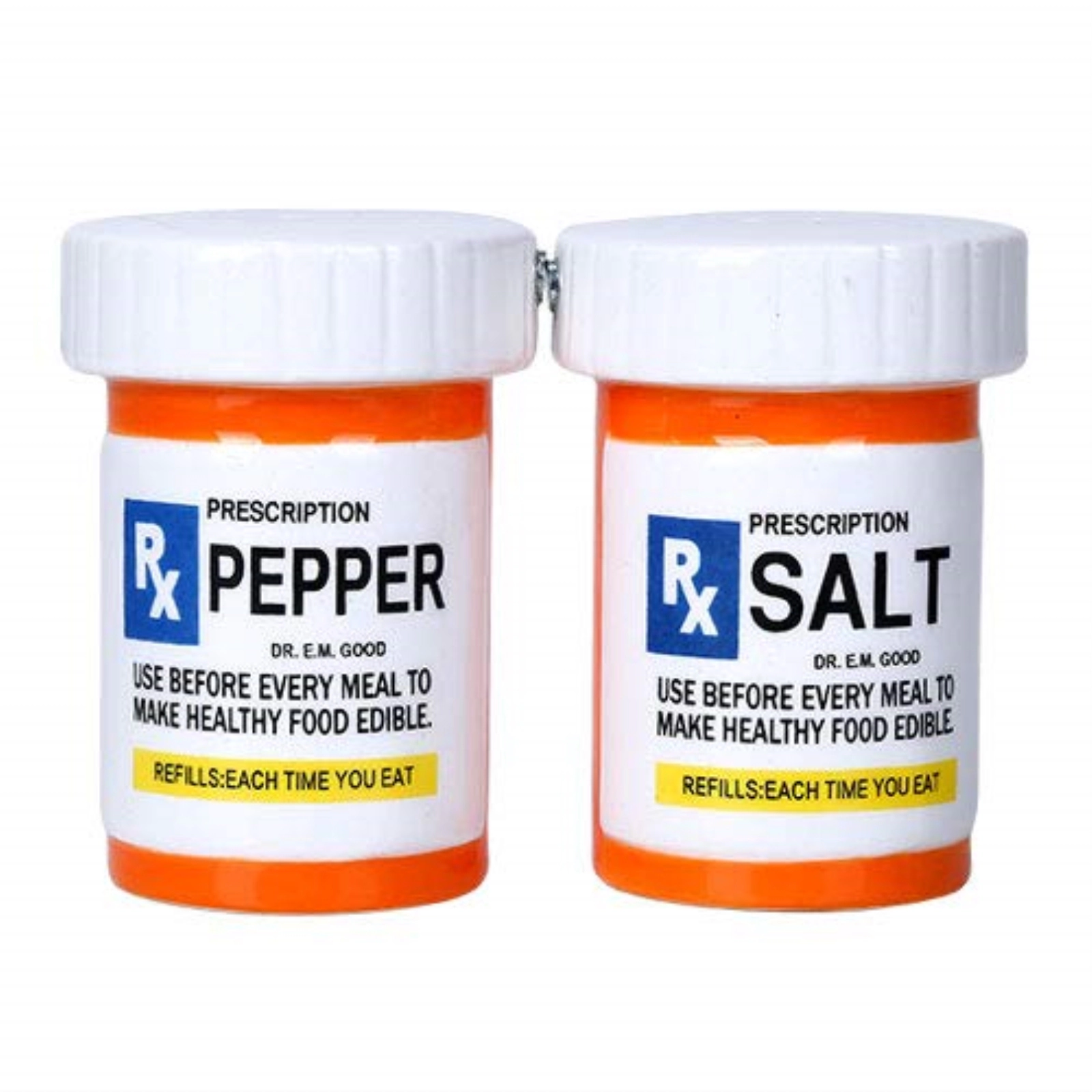 Pacific Giftware RX Pharmacy Presciption Bottles Ceramic Magnetic Salt and Pepper Shaker Set